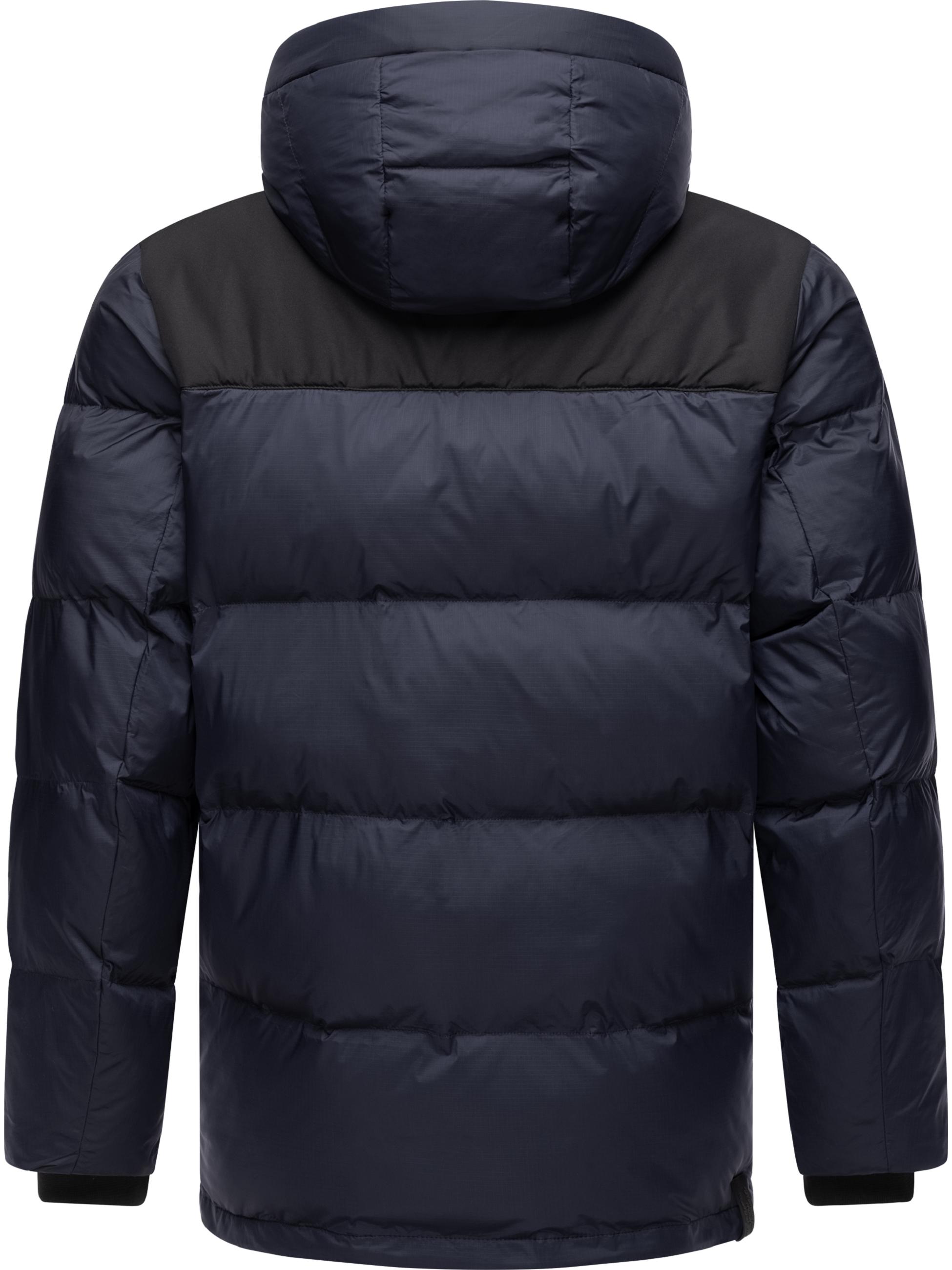 Warme Winter Steppjacke mit Kapuze "Mikkesh" Navy