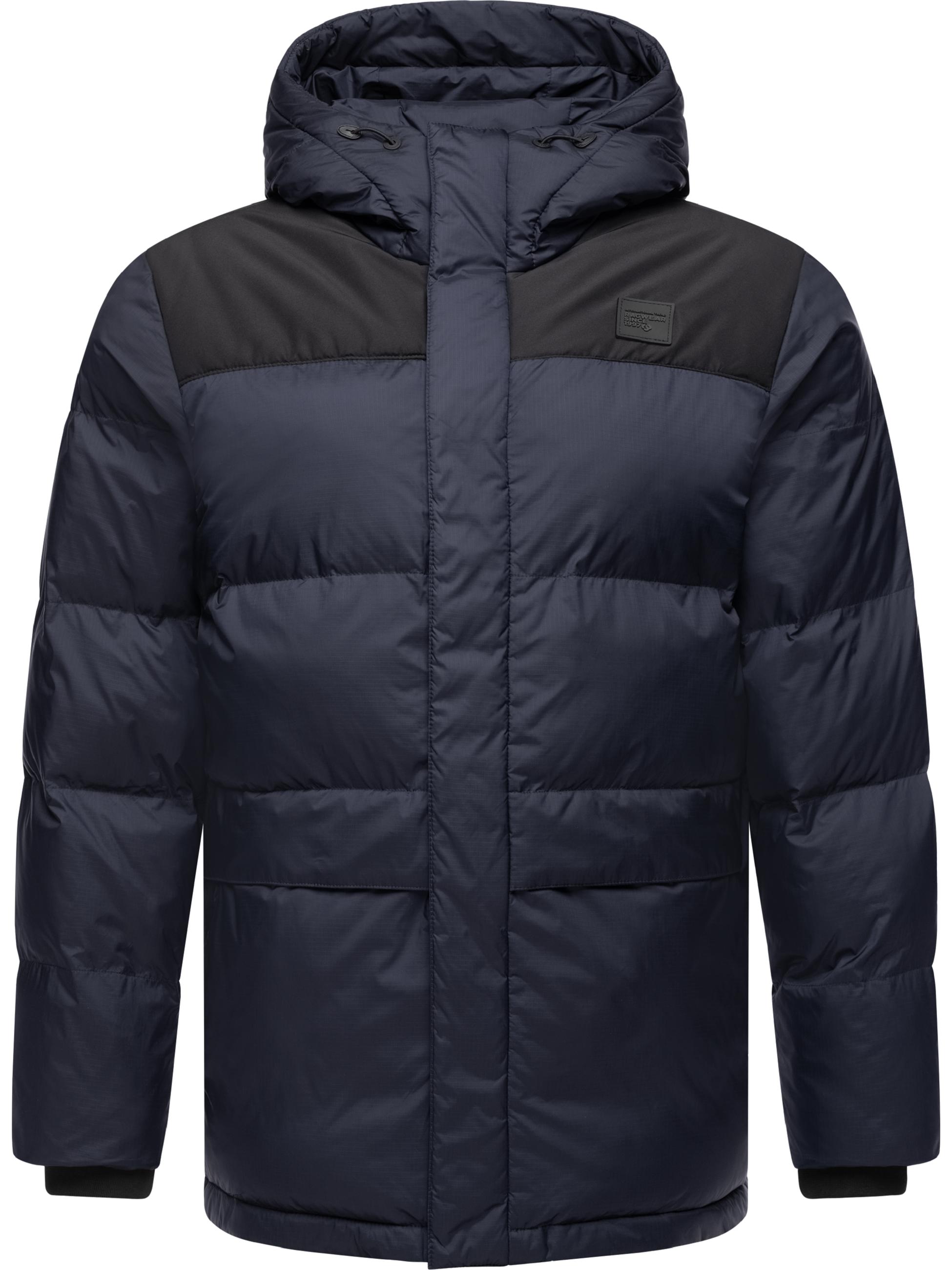 Warme Winter Steppjacke mit Kapuze "Mikkesh" Navy