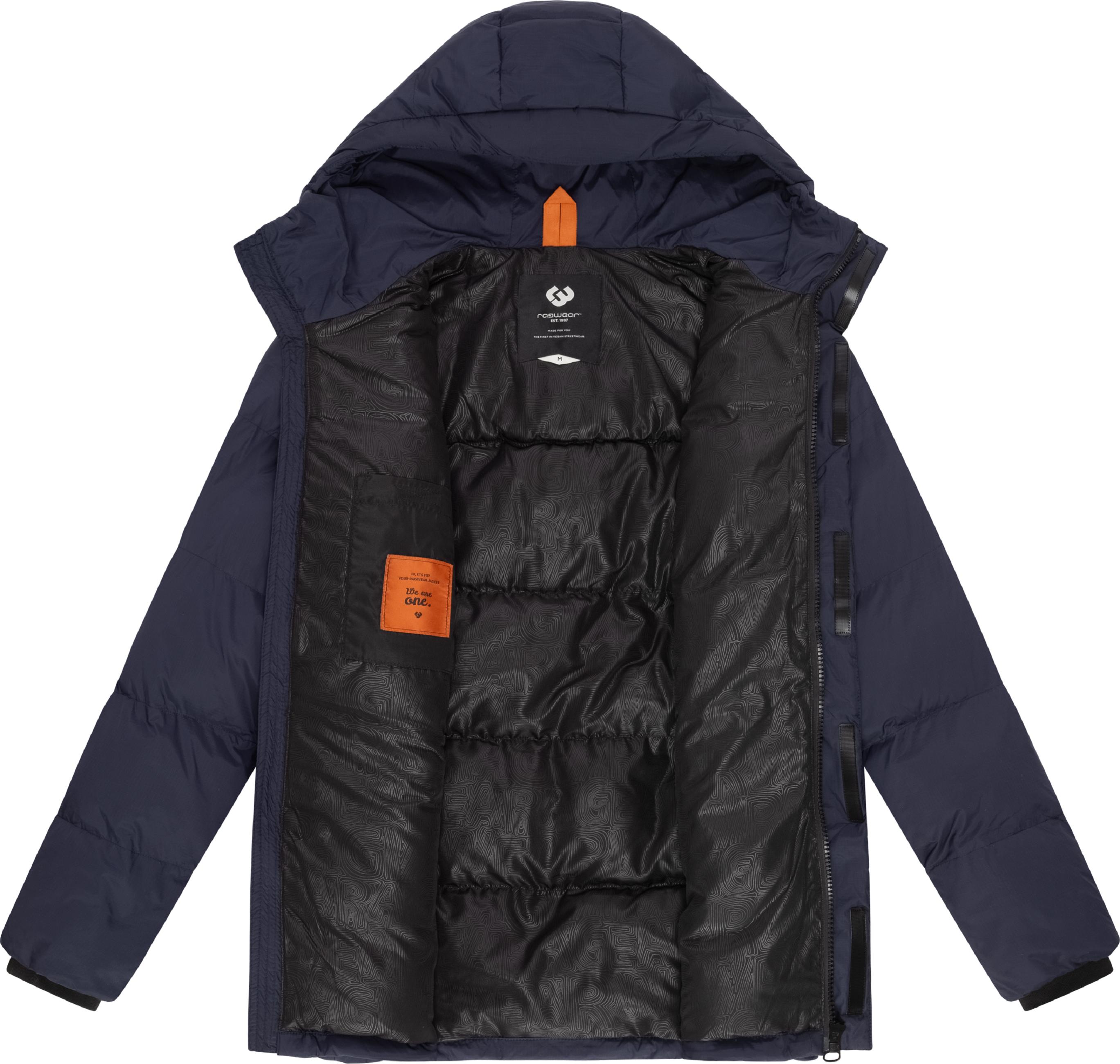 Warme Winter Steppjacke mit Kapuze "Mikkesh" Navy