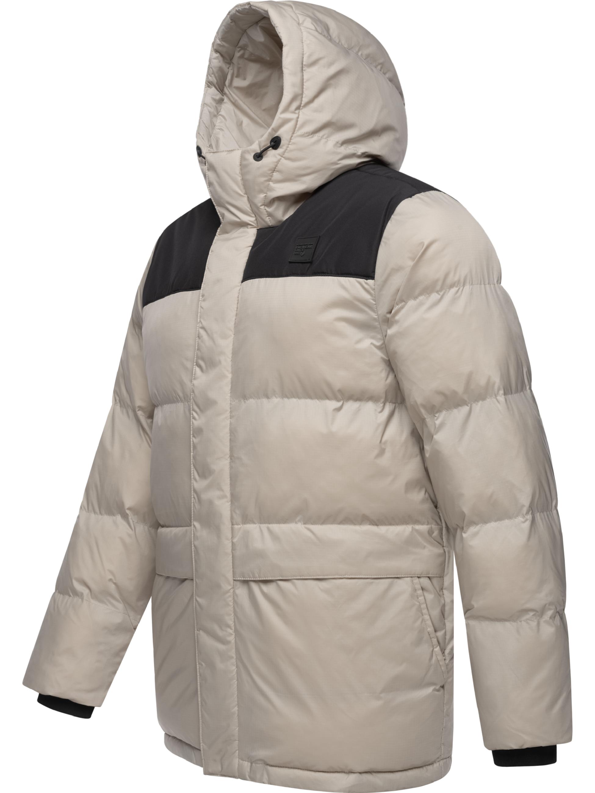 Warme Winter Steppjacke mit Kapuze "Mikkesh" Zinc