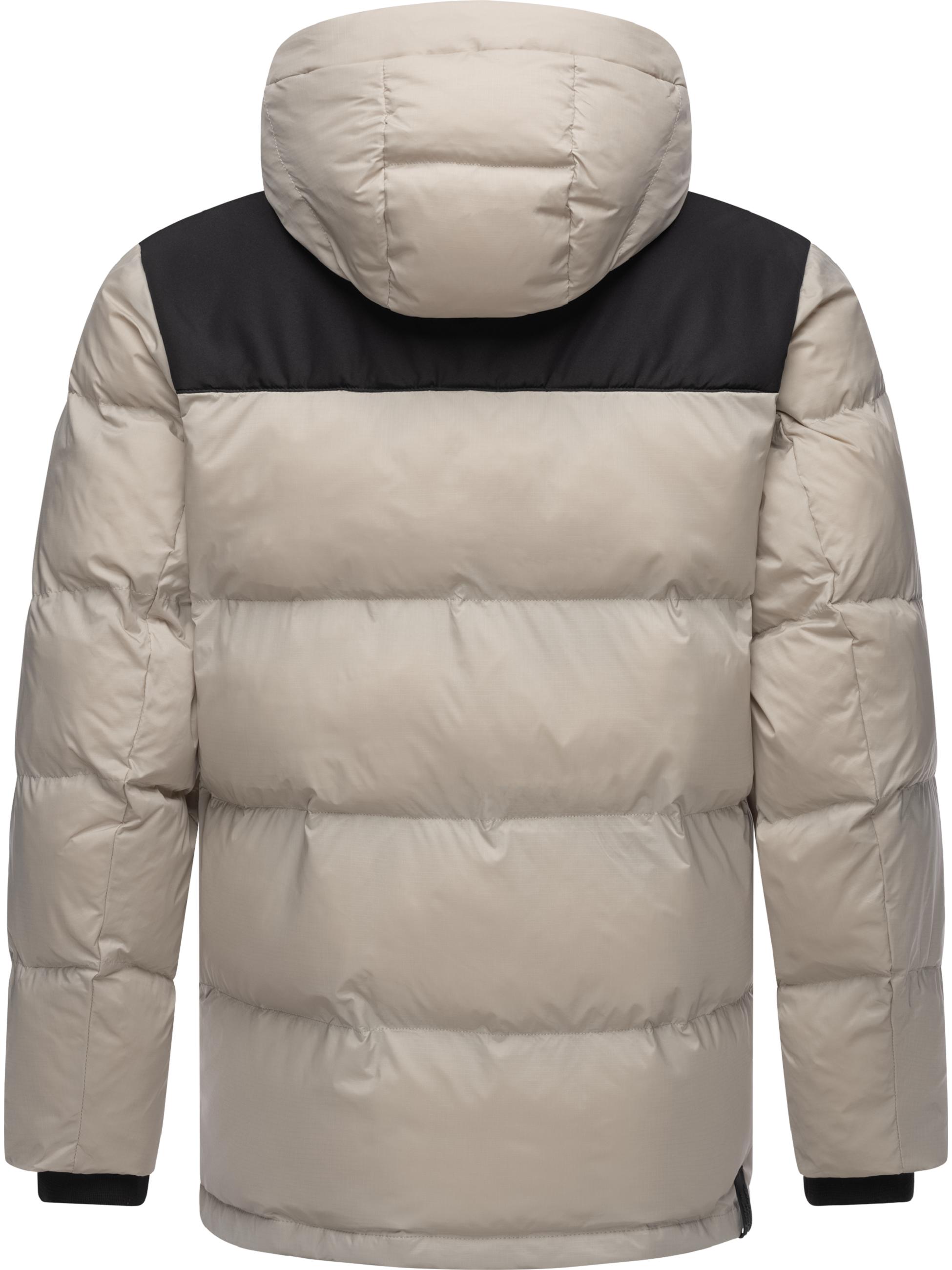 Warme Winter Steppjacke mit Kapuze "Mikkesh" Zinc