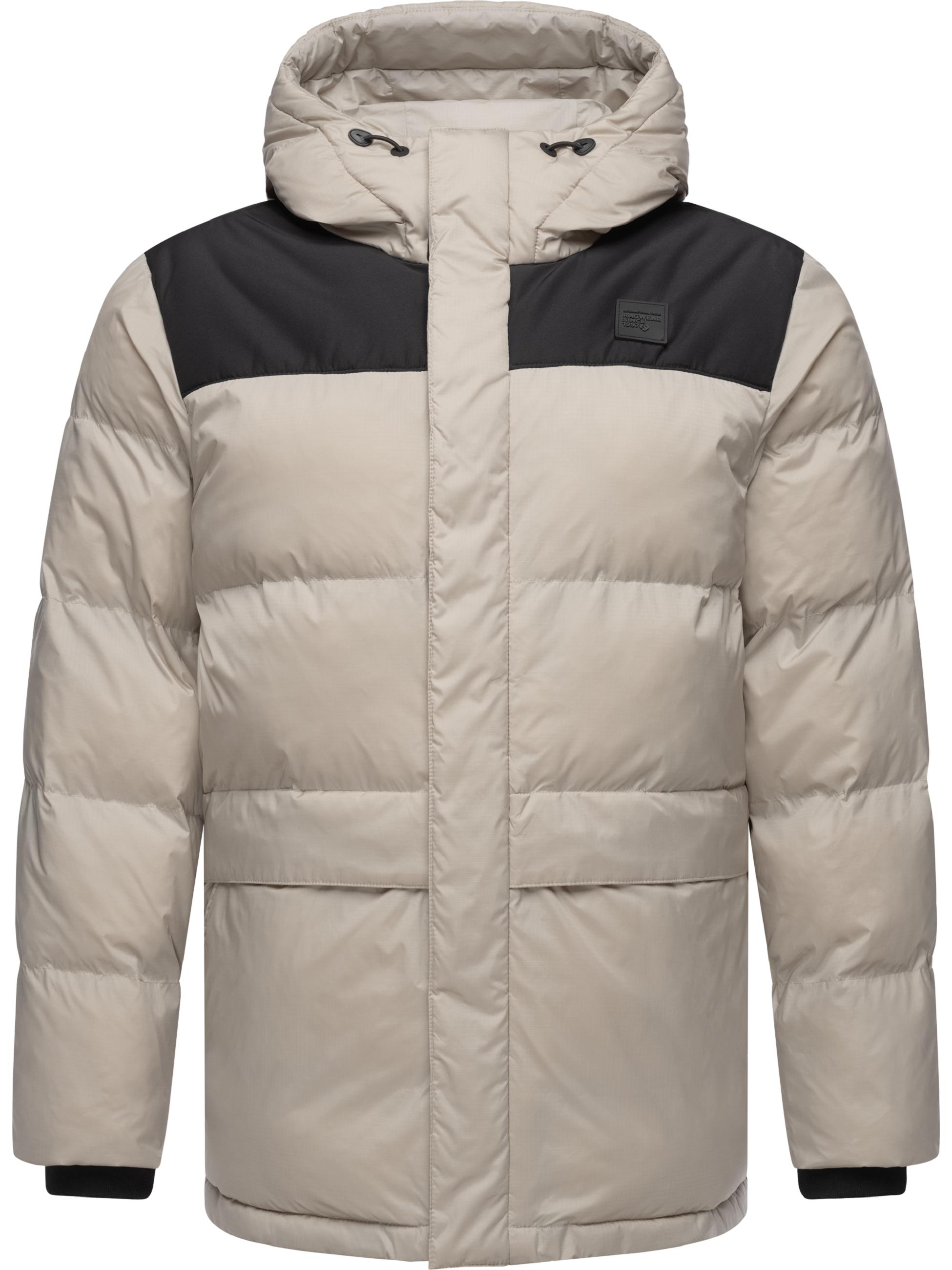 Warme Winter Steppjacke mit Kapuze "Mikkesh" Zinc