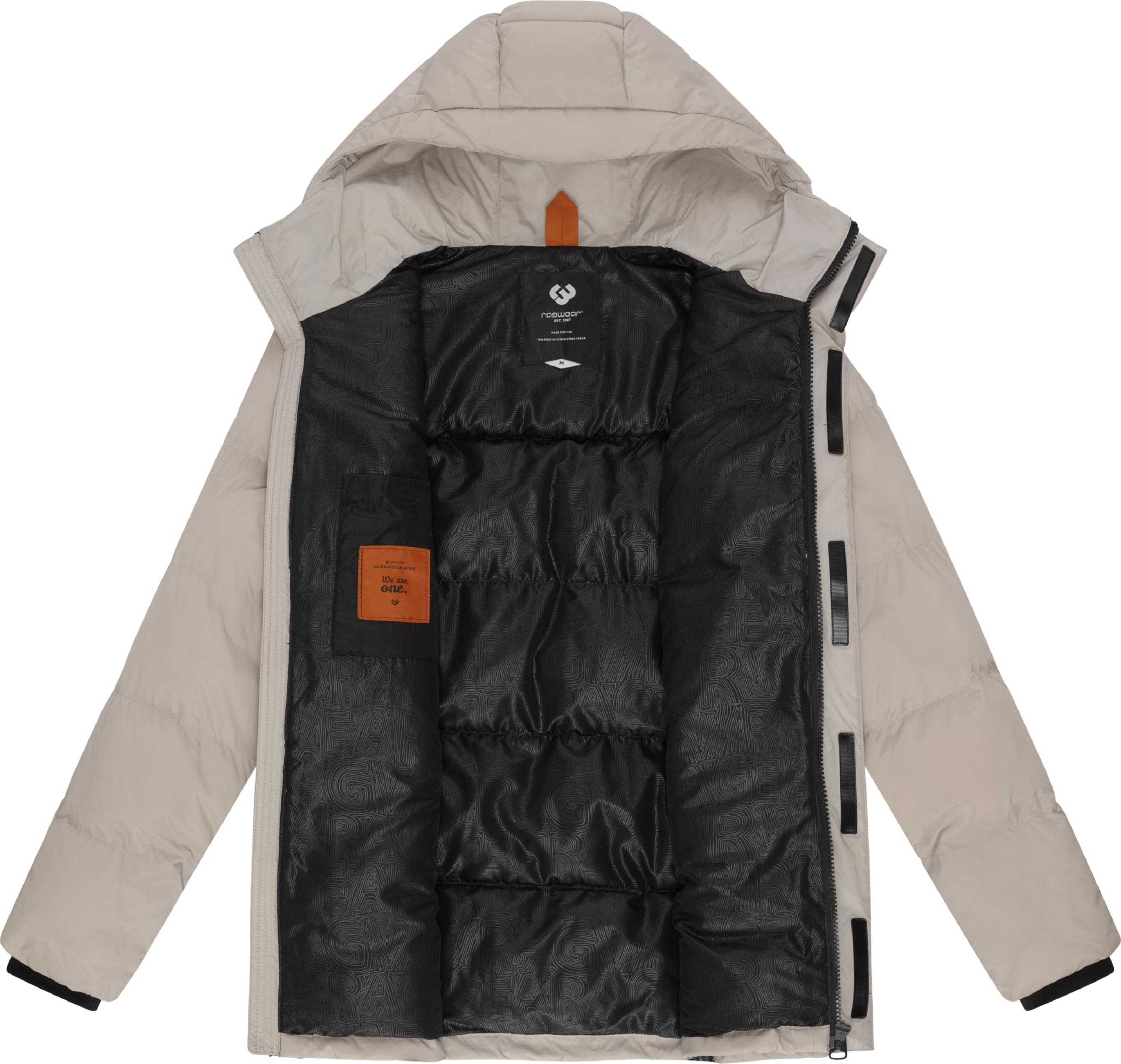 Warme Winter Steppjacke mit Kapuze "Mikkesh" Zinc