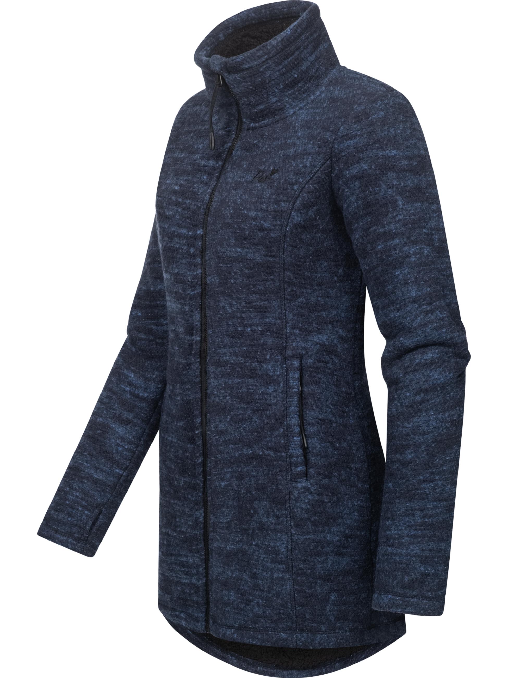 Kuschelige Strickjacke mit Kapuze "Miram Melange" Navy