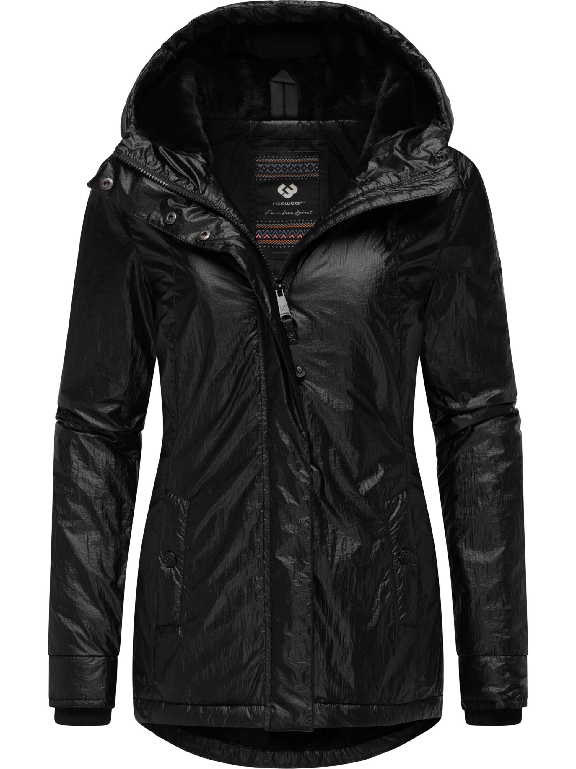 Glänzende Winterjacke mit Kapuze "Monadde Bling" Black