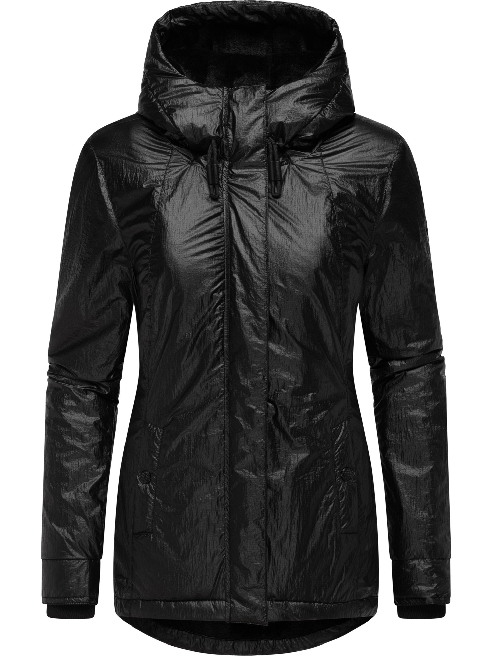 Glänzende Winterjacke mit Kapuze "Monadde Bling" Black