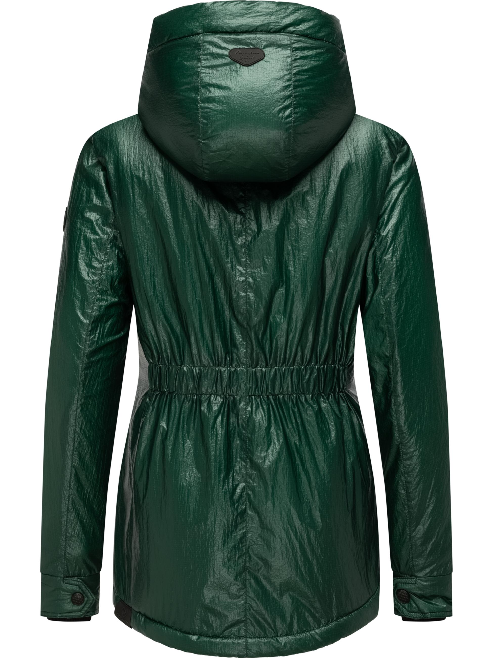 Glänzende Winterjacke mit Kapuze "Monadde Bling" Green