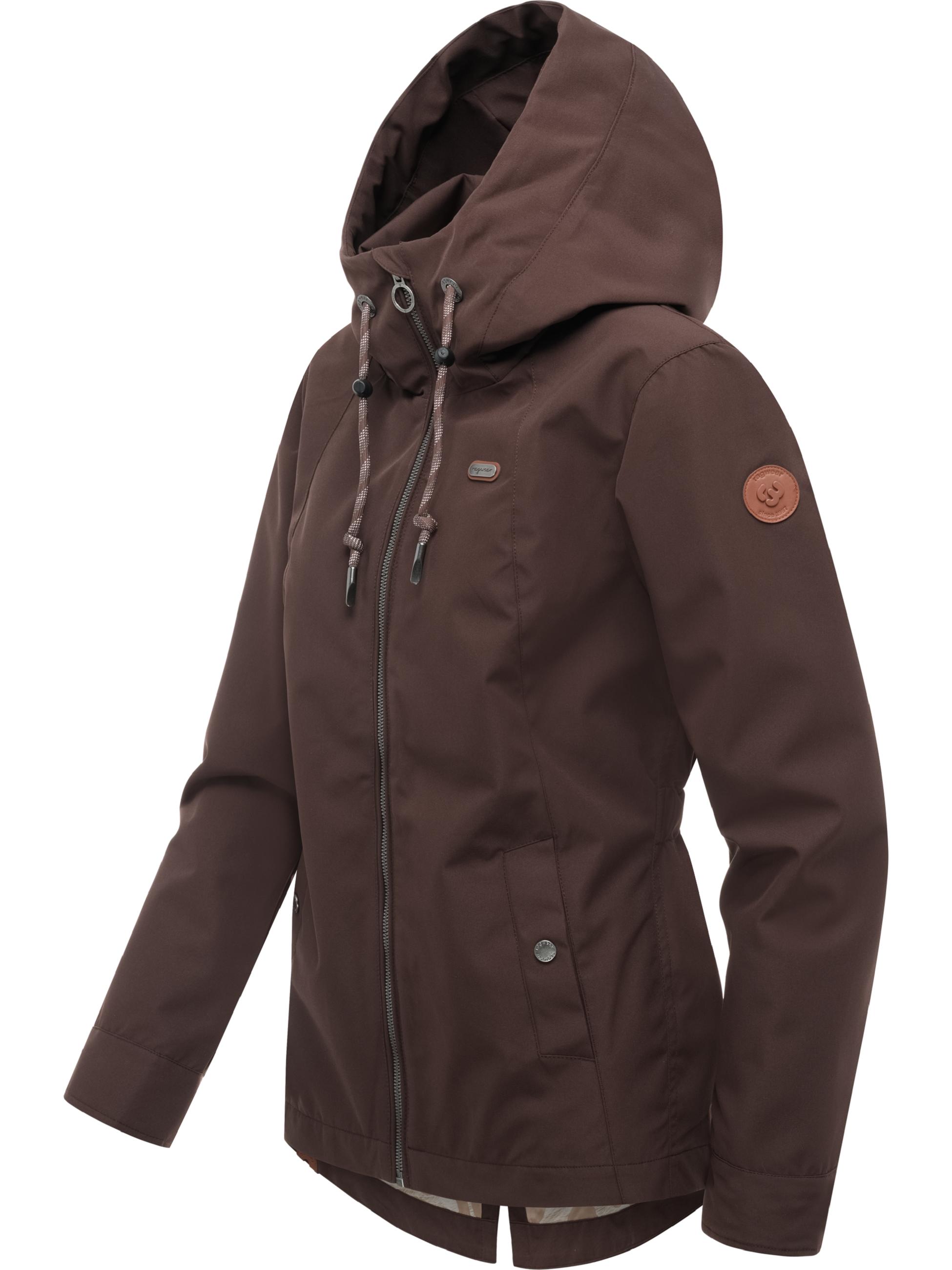 Wasserdichte Übergangsjacke mit Kapuze Monadde Dark Choco