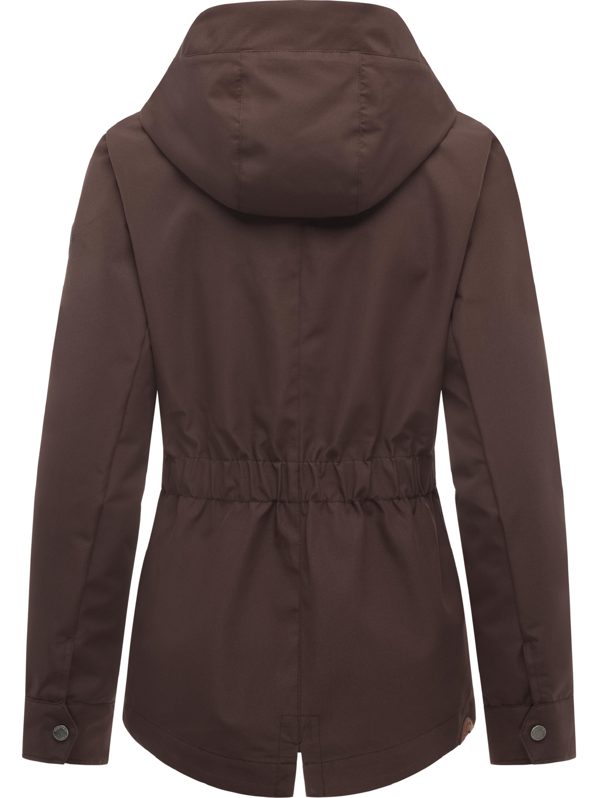 Wasserdichte Übergangsjacke mit Kapuze Monadde Dark Choco