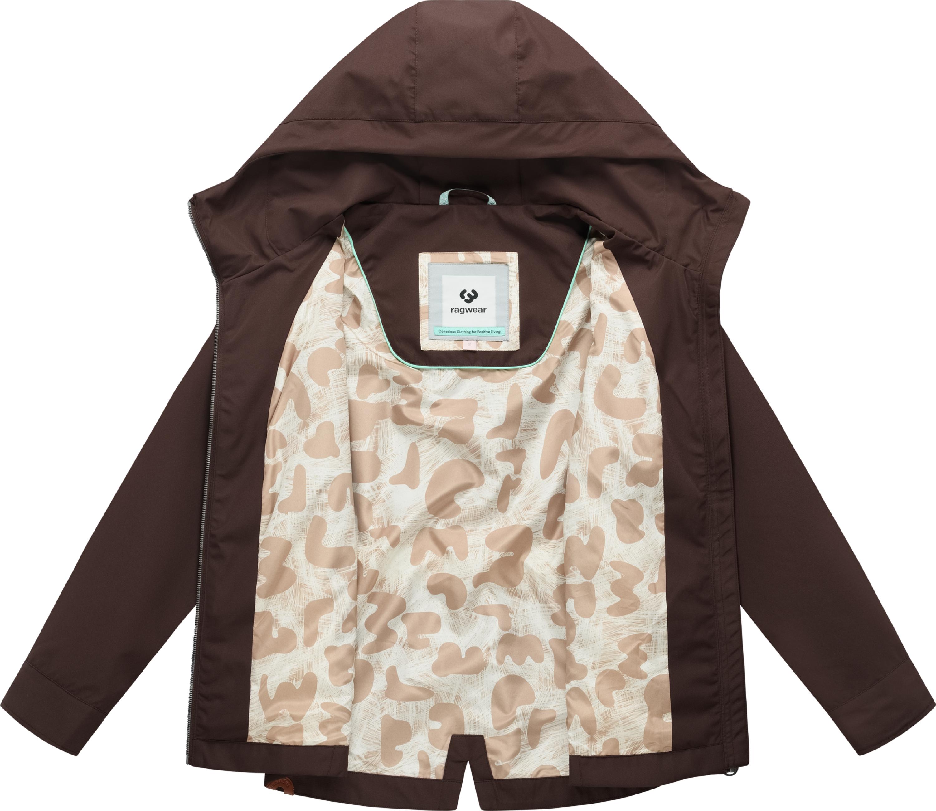 Wasserdichte Übergangsjacke mit Kapuze Monadde Dark Choco