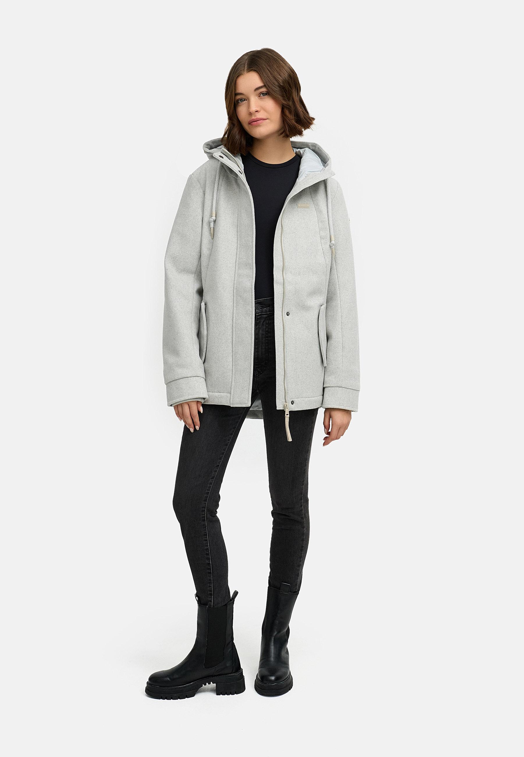 Leichte Winterjacke in Wollfilz-Optik "Monadde Felt YOUMODO" Ash
