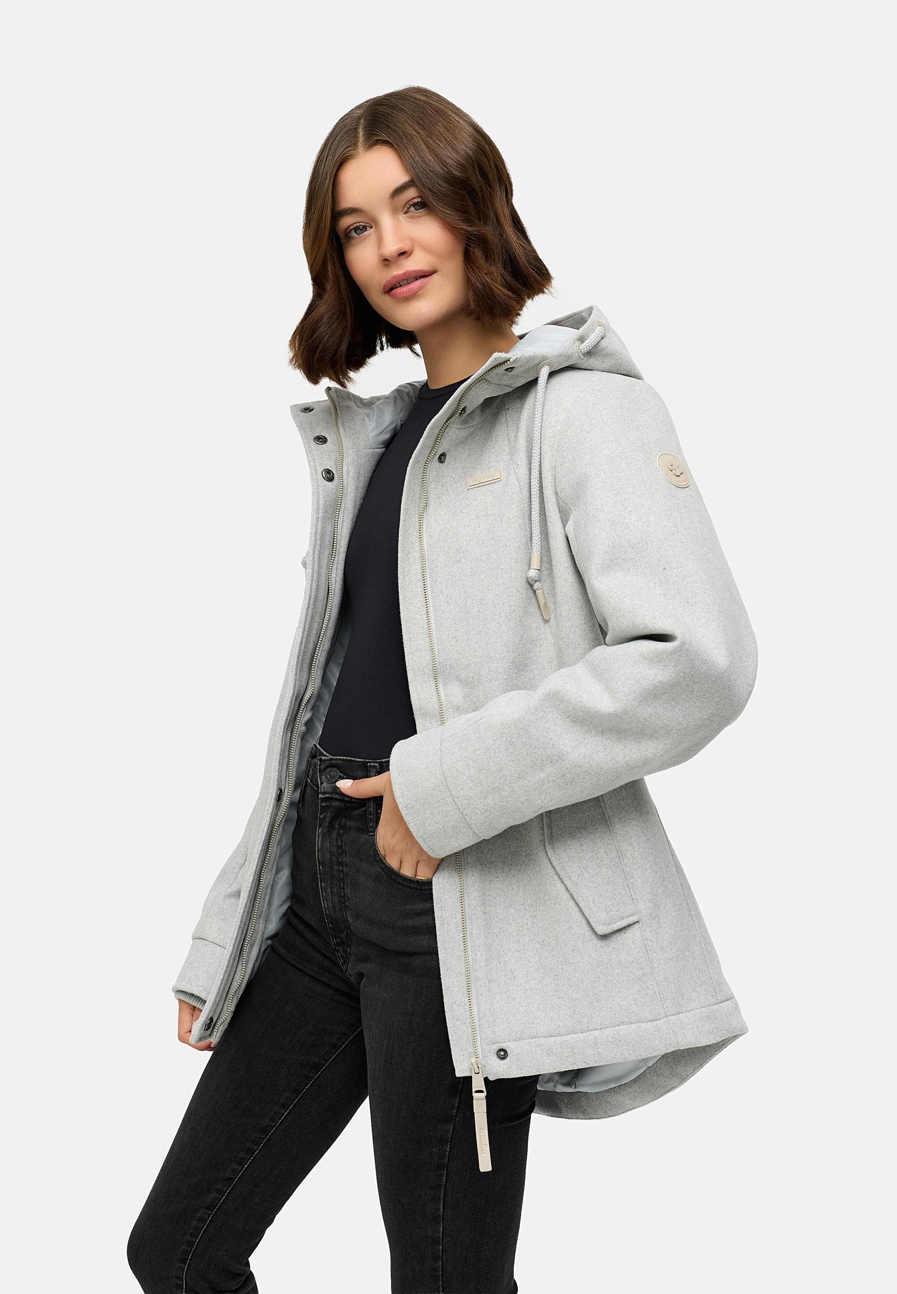 Leichte Winterjacke in Wollfilz-Optik "Monadde Felt YOUMODO" Ash