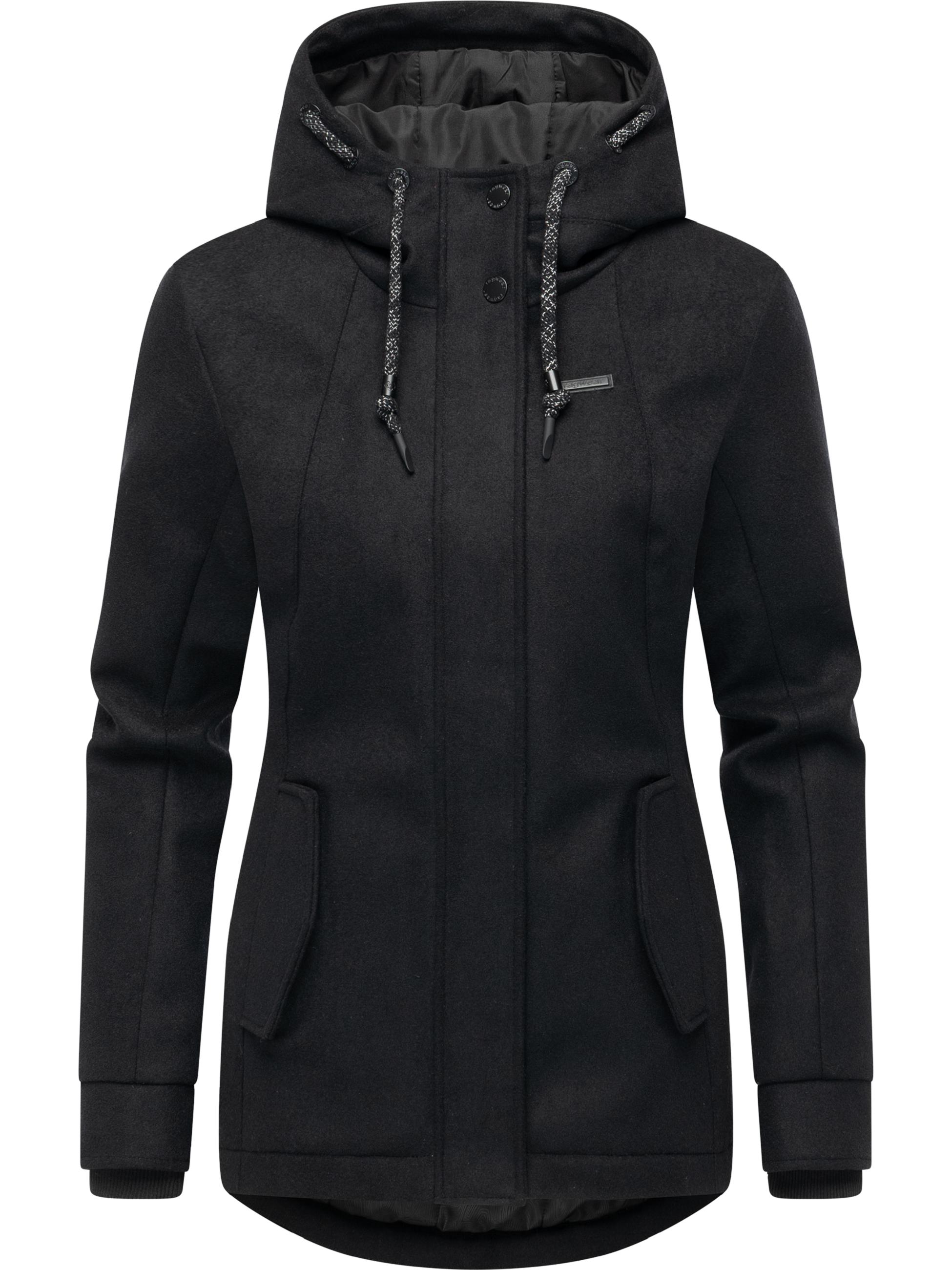 Leichte Winterjacke in Wollfilz-Optik "Monadde Felt YOUMODO" Black