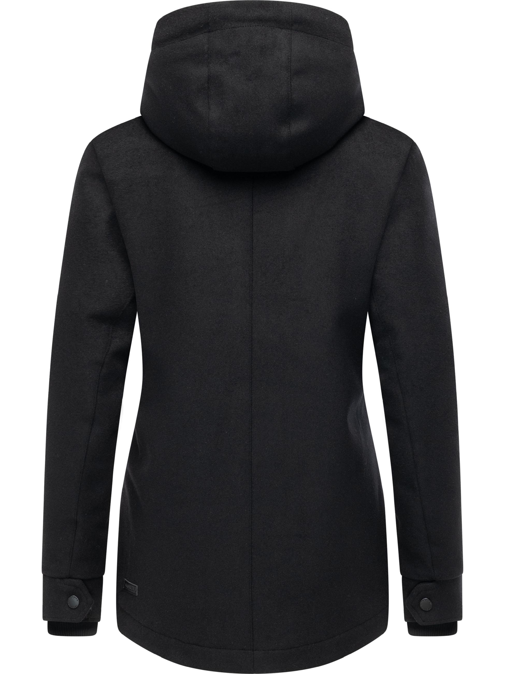 Leichte Winterjacke in Wollfilz-Optik "Monadde Felt YOUMODO" Black
