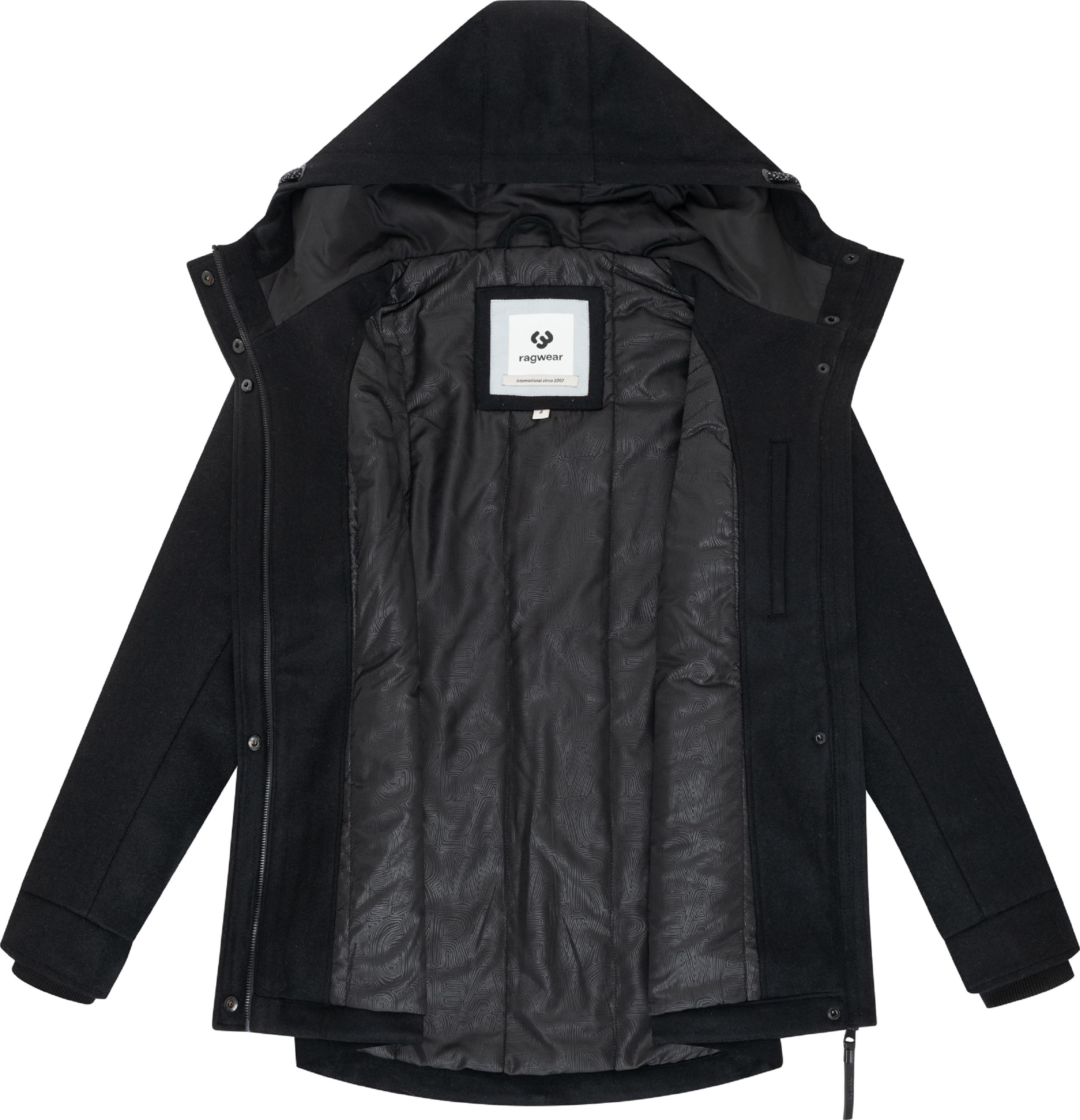 Leichte Winterjacke in Wollfilz-Optik "Monadde Felt YOUMODO" Black