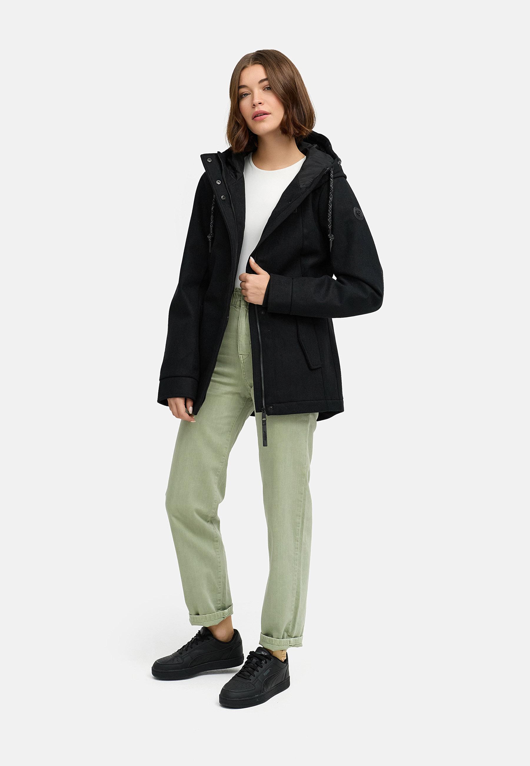 Leichte Winterjacke in Wollfilz-Optik "Monadde Felt YOUMODO" Black