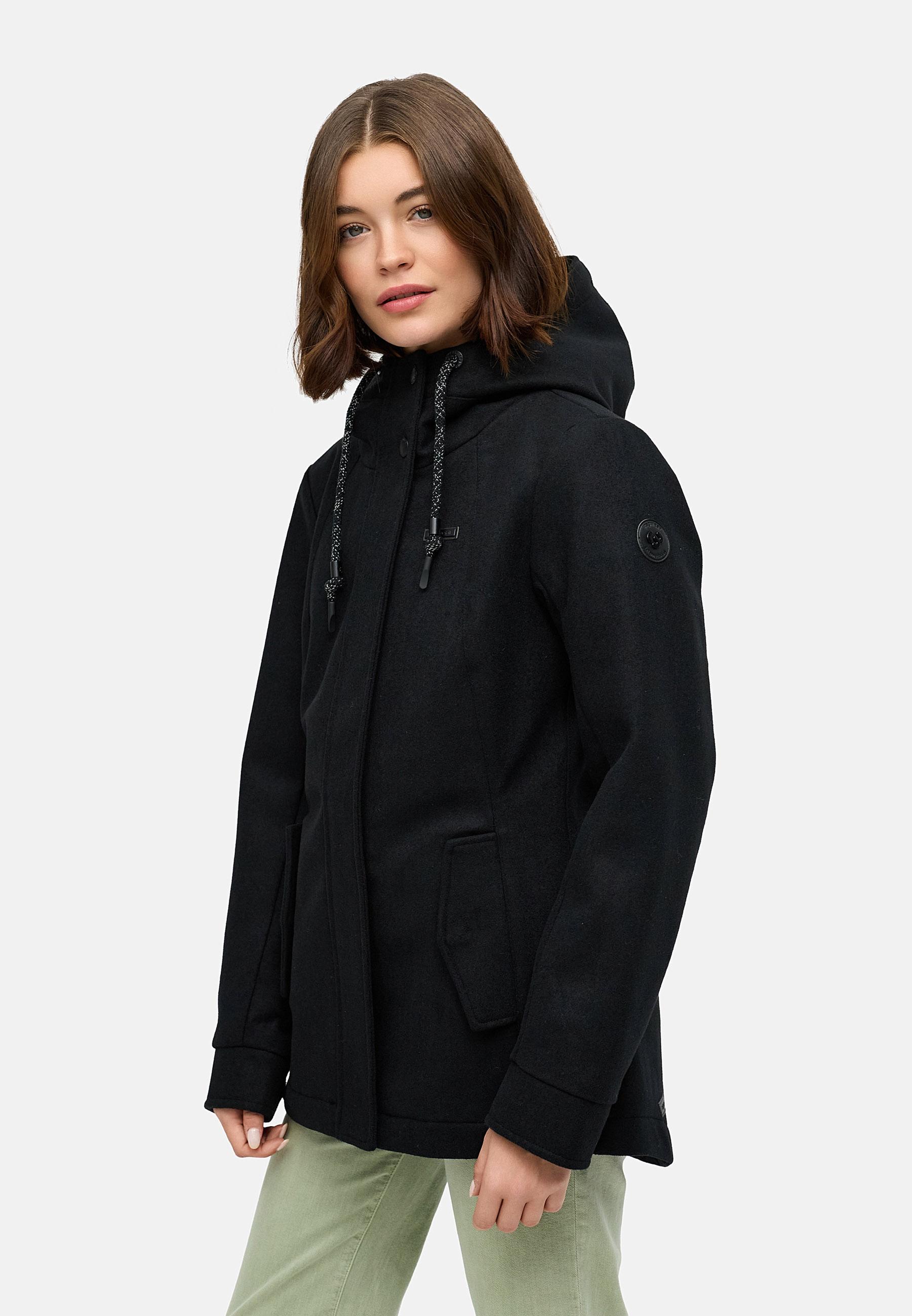 Leichte Winterjacke in Wollfilz-Optik "Monadde Felt YOUMODO" Black