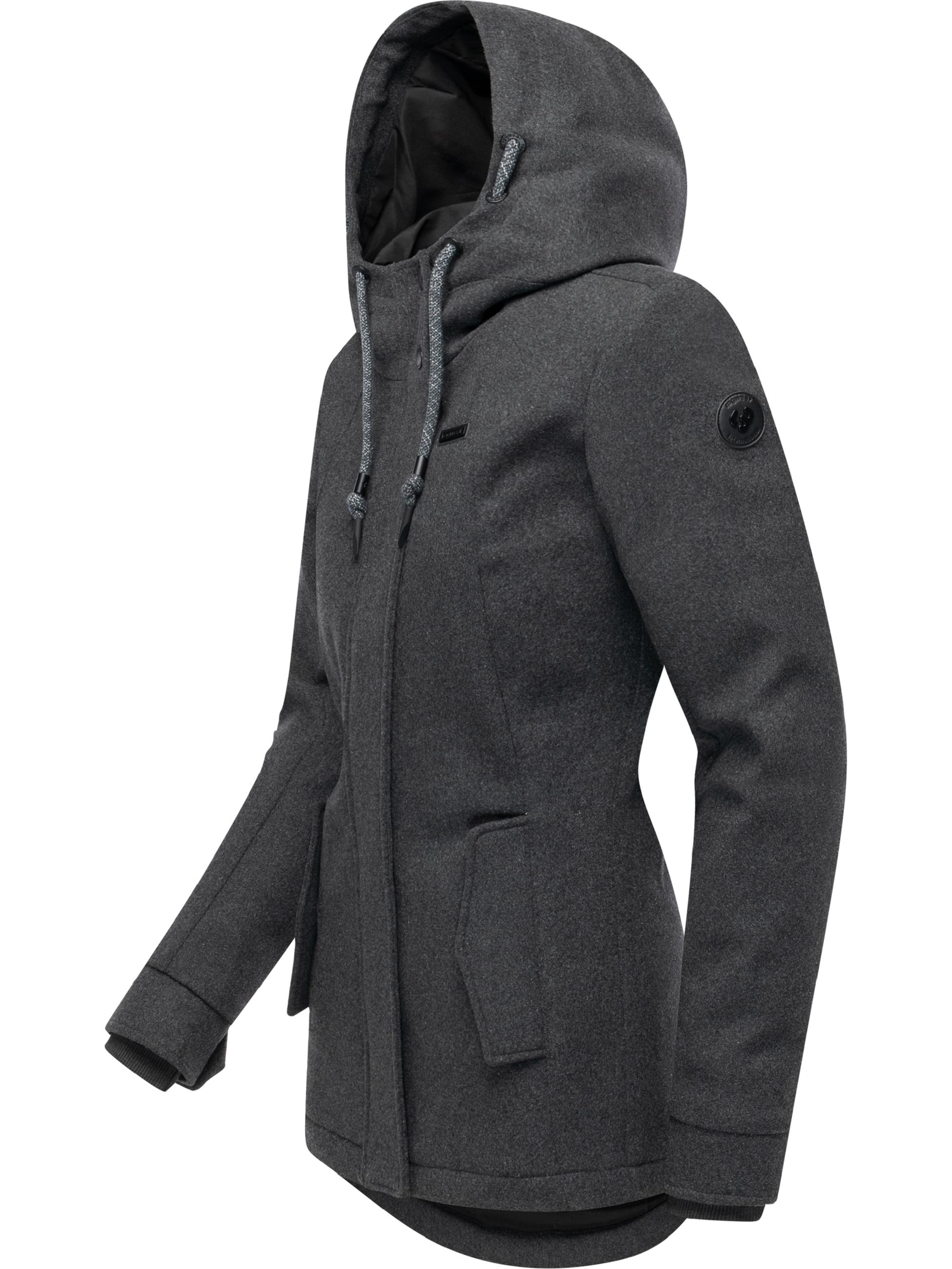 Leichte Winterjacke in Wollfilz-Optik "Monadde Felt YOUMODO" Dark Grey