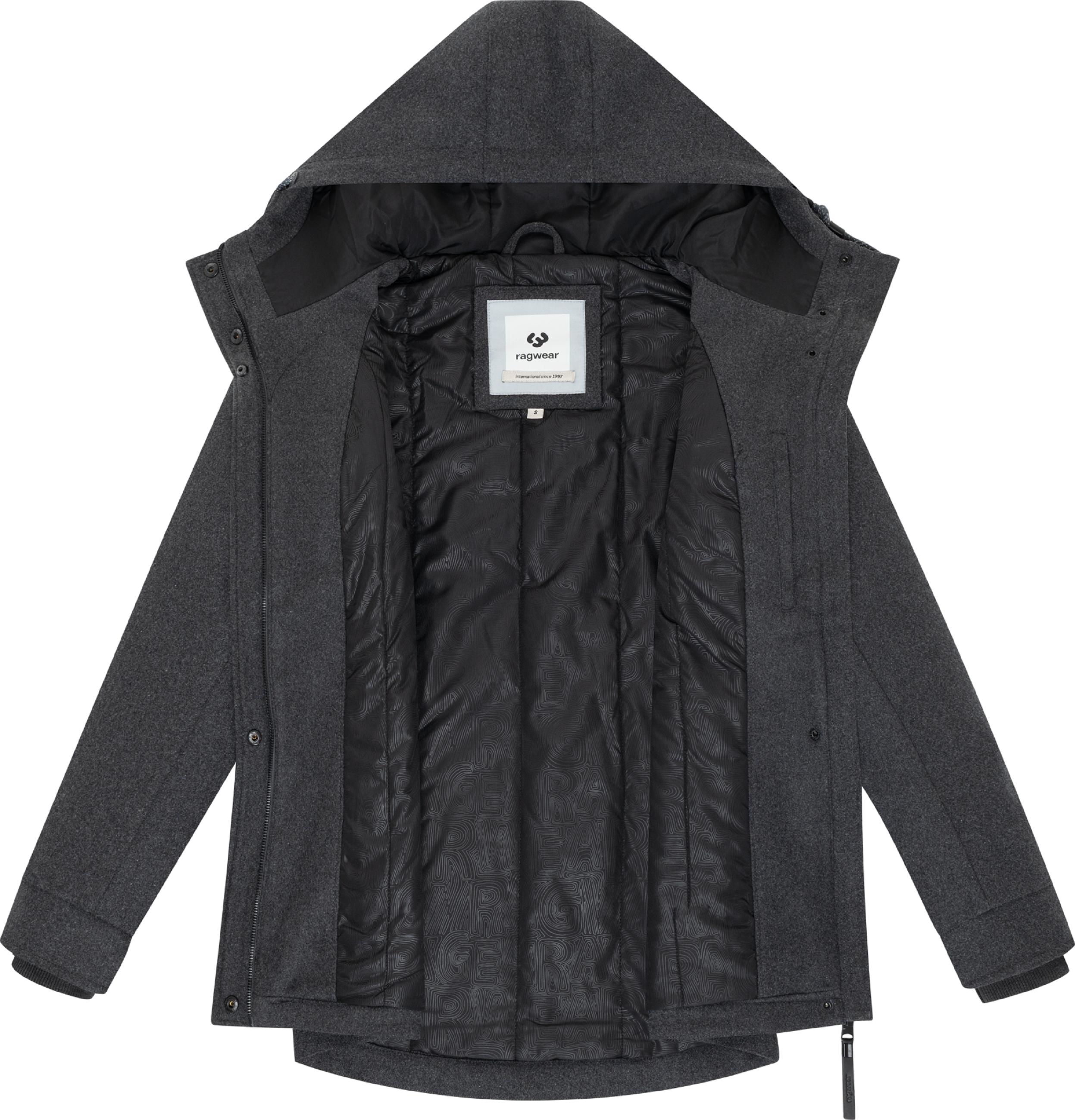 Leichte Winterjacke in Wollfilz-Optik "Monadde Felt YOUMODO" Dark Grey