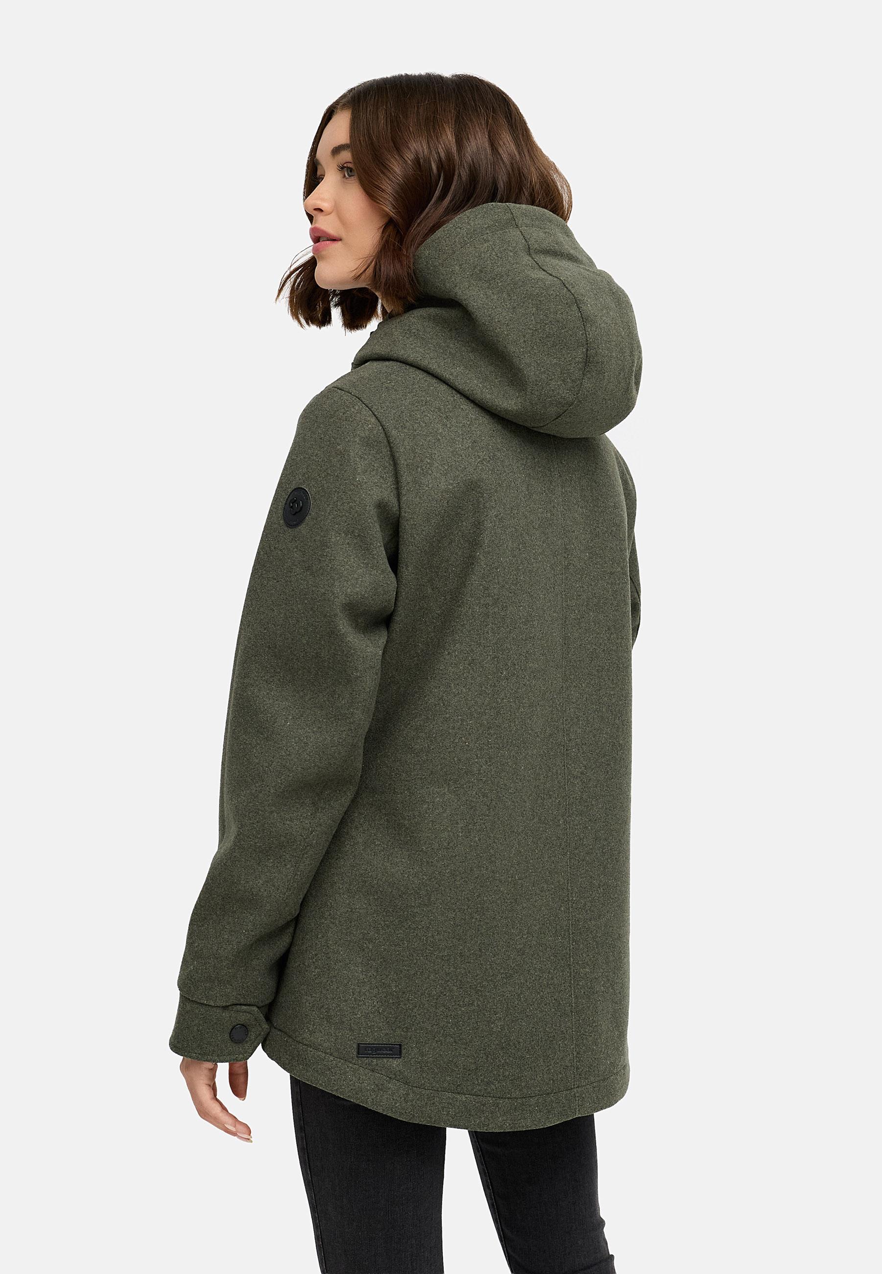 Leichte Winterjacke in Wollfilz-Optik "Monadde Felt YOUMODO" Dark Olive