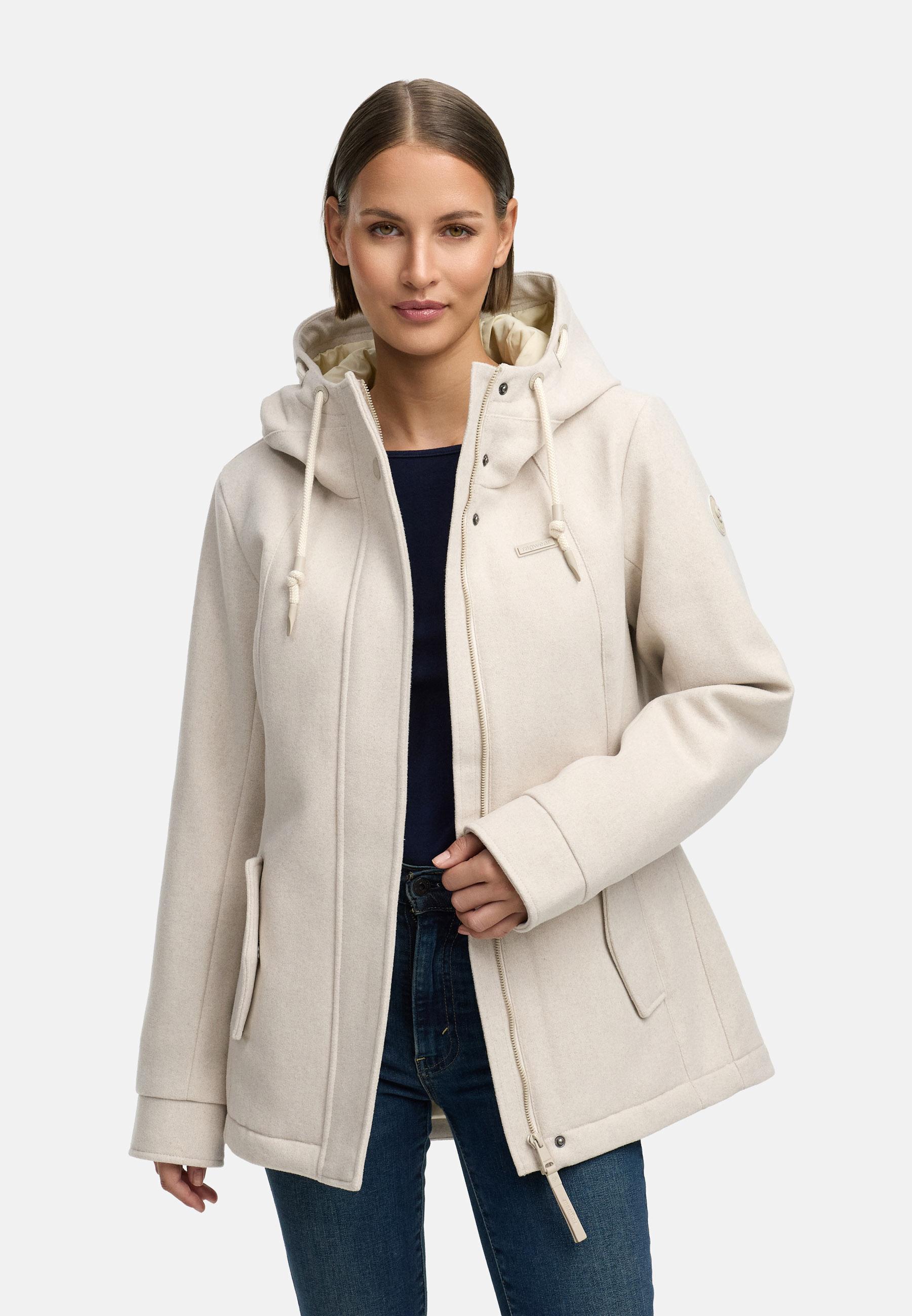 Leichte Winterjacke in Woll-Optik "Monadde Felt YOUMODO" Ecru