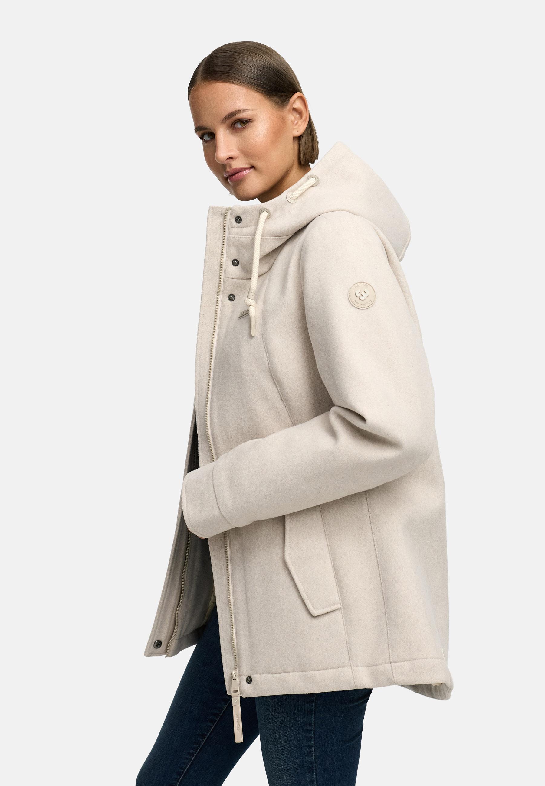 Leichte Winterjacke in Woll-Optik "Monadde Felt YOUMODO" Ecru