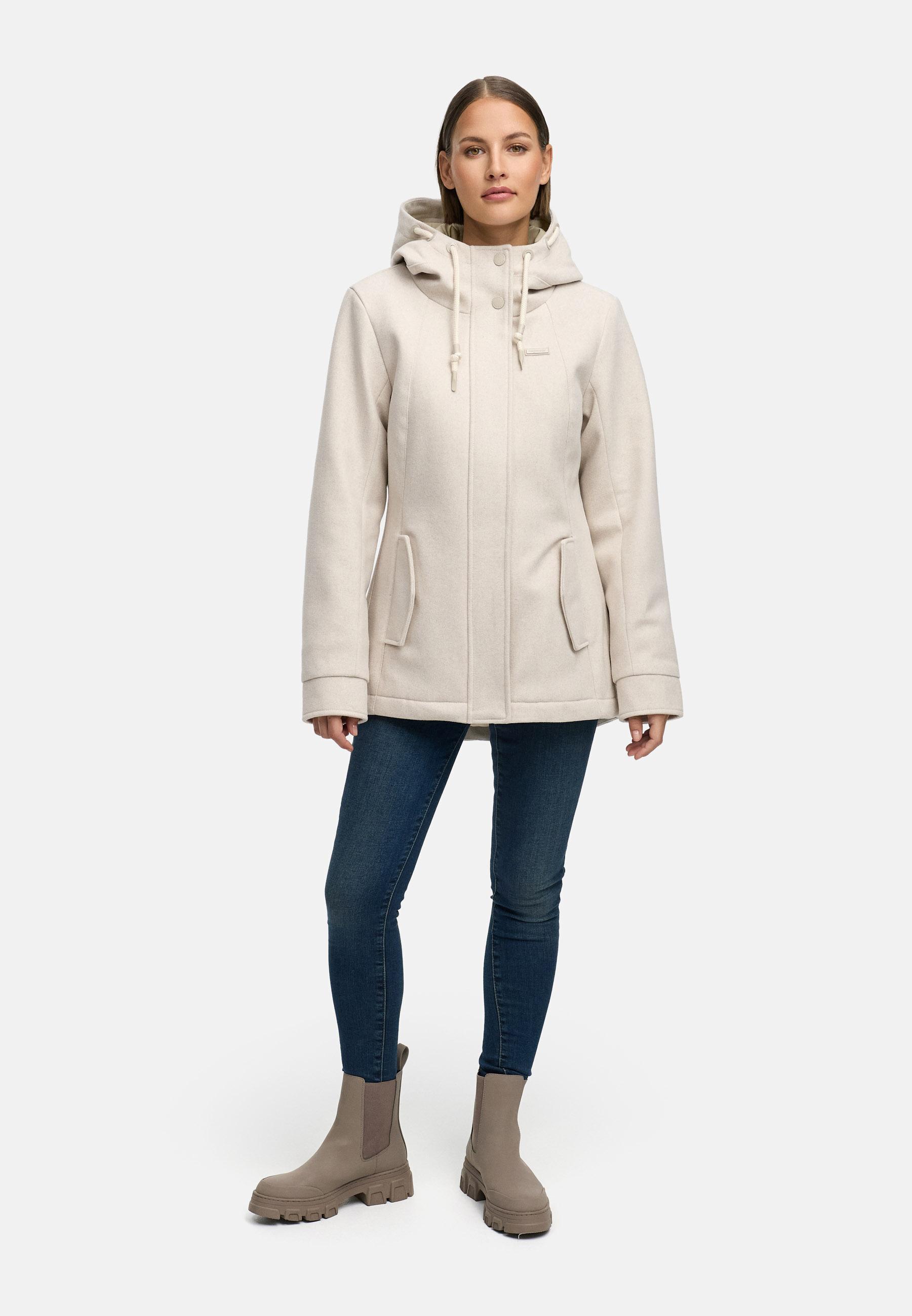 Leichte Winterjacke in Woll-Optik "Monadde Felt YOUMODO" Ecru