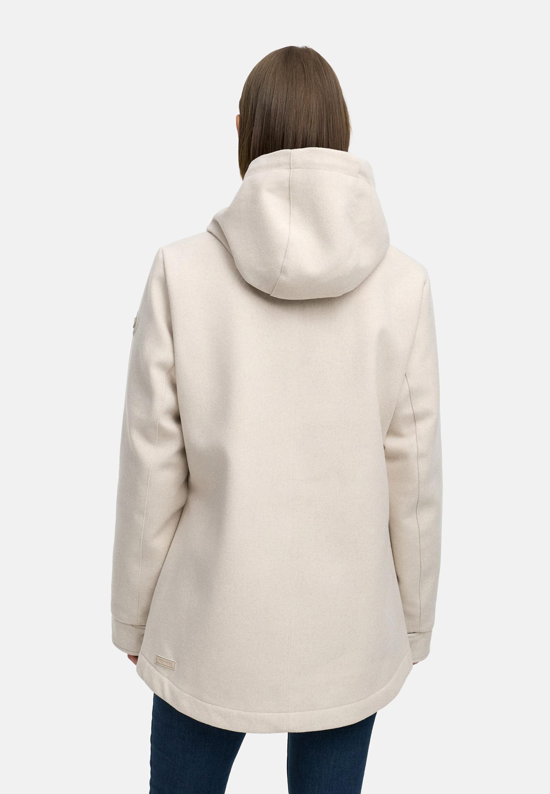 Leichte Winterjacke in Woll-Optik "Monadde Felt YOUMODO" Ecru
