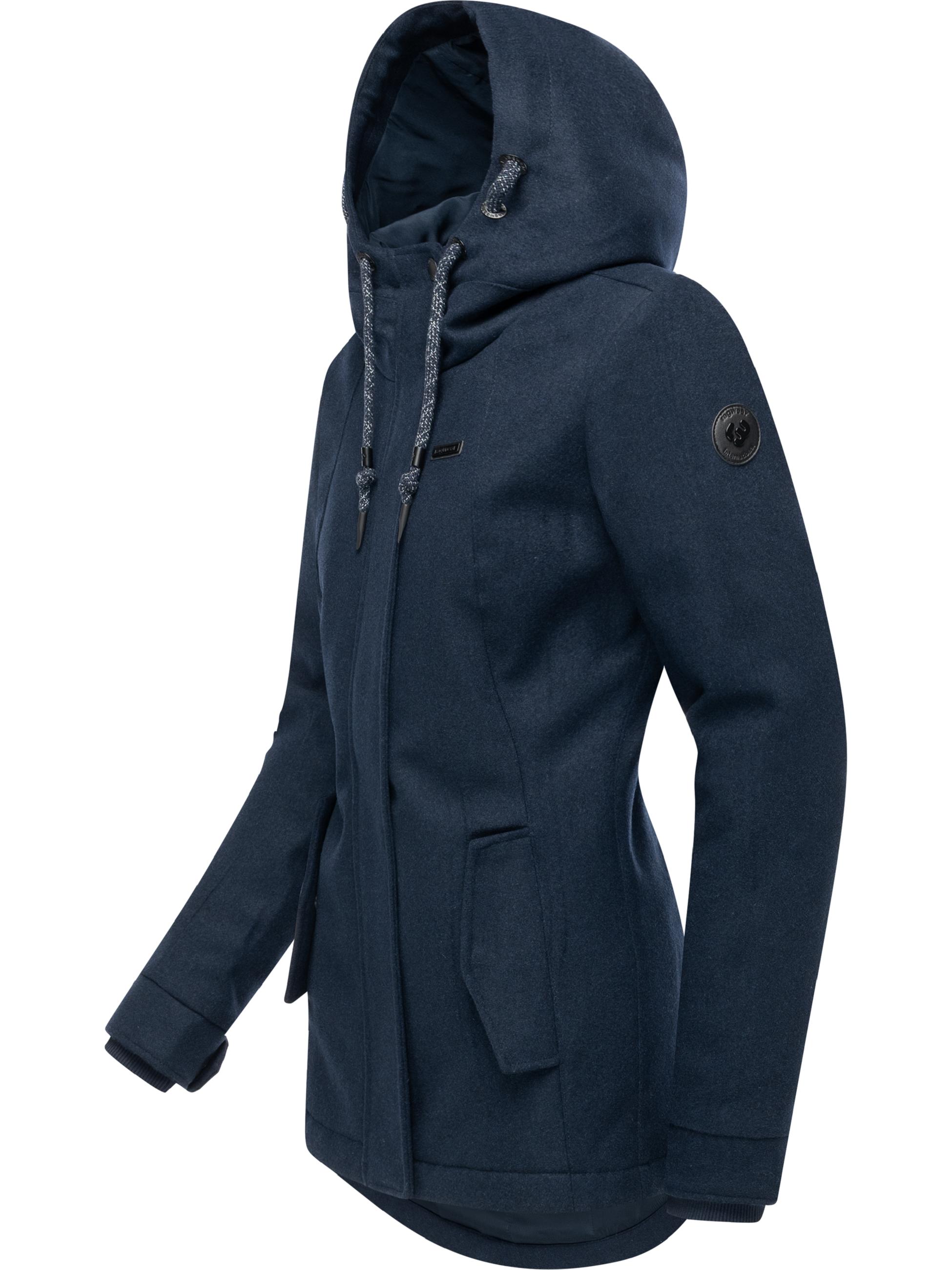 Leichte Winterjacke in Wollfilz-Optik "Monadde Felt YOUMODO" Navy