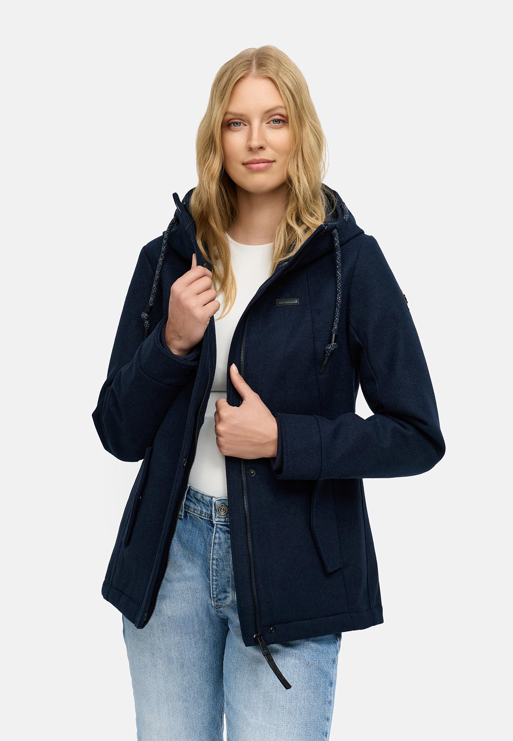 Leichte Winterjacke in Wollfilz-Optik "Monadde Felt YOUMODO" Navy