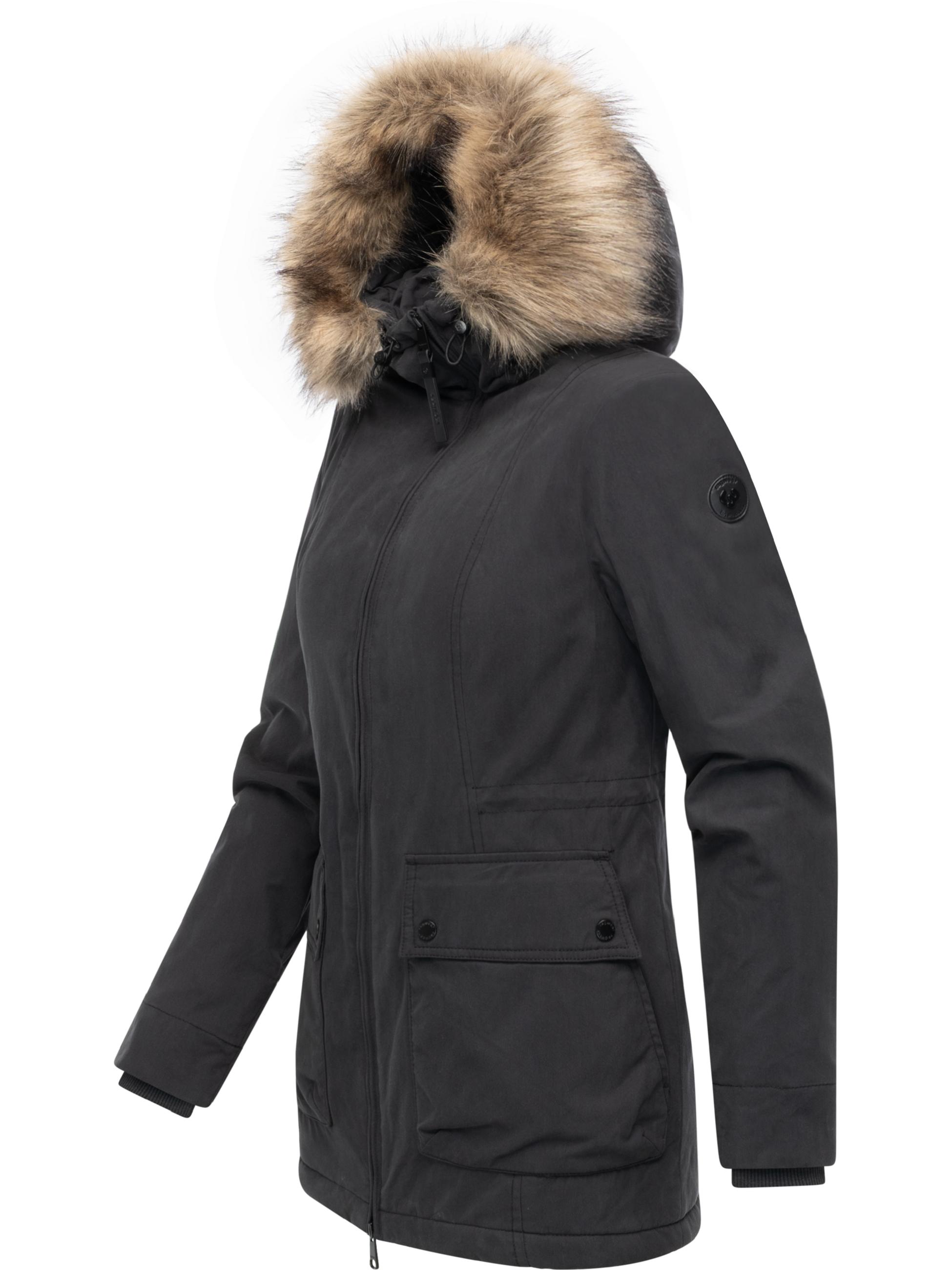 Winter Kurzmantel mit Kapuze "Monadetta Warm YOUMODO" Black