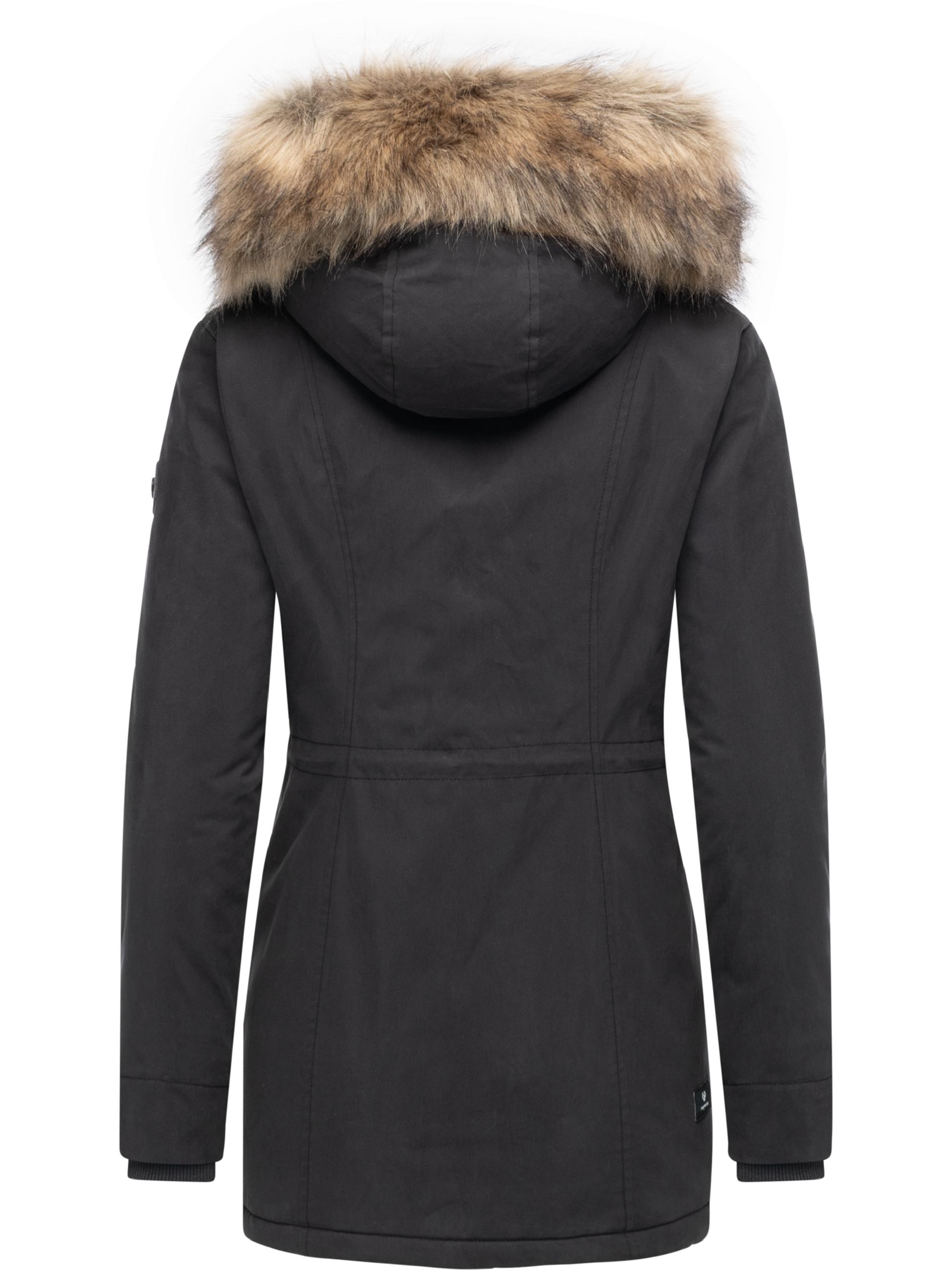 Winter Kurzmantel mit Kapuze "Monadetta Warm YOUMODO" Black