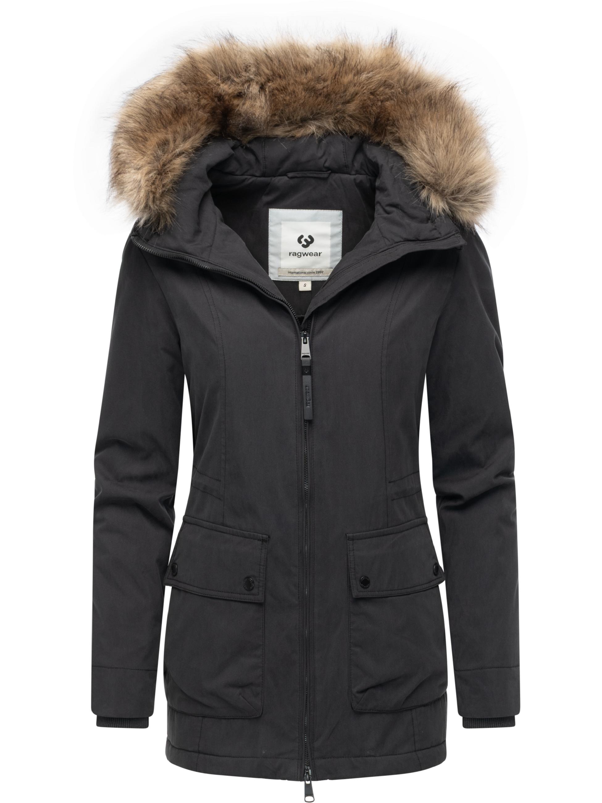 Winter Kurzmantel mit Kapuze "Monadetta Warm YOUMODO" Black
