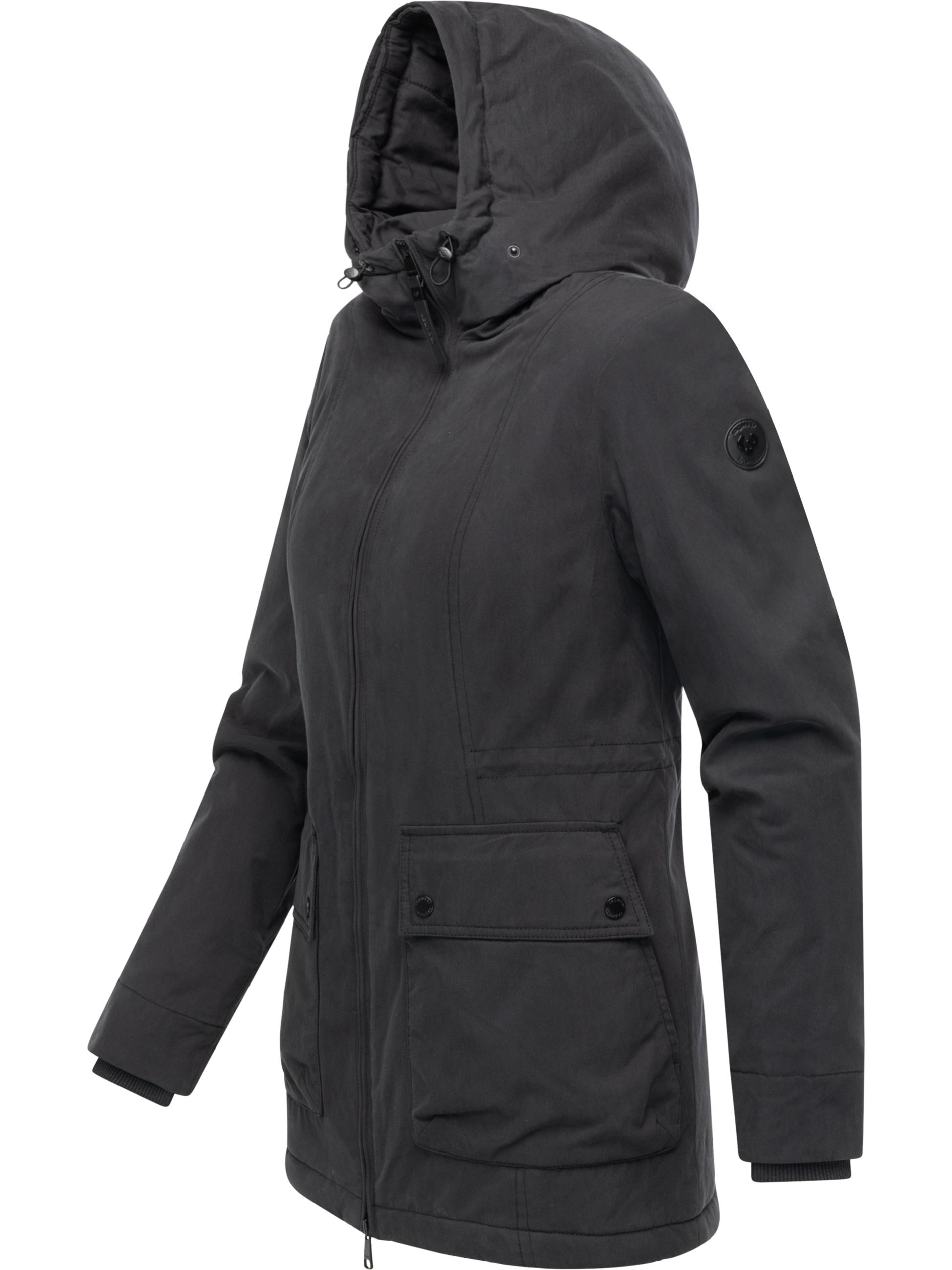 Winter Kurzmantel mit Kapuze "Monadetta Warm YOUMODO" Black