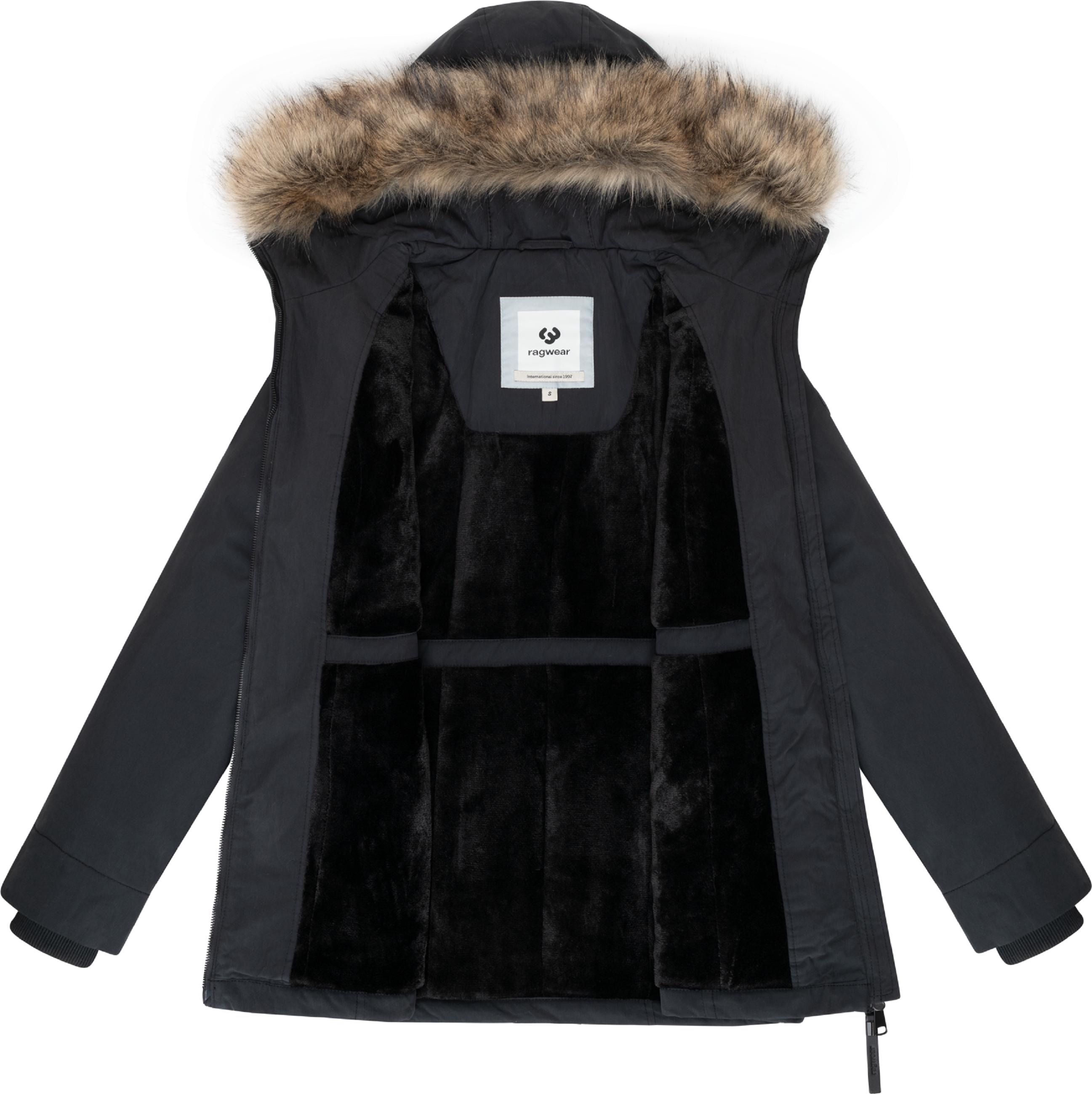 Winter Kurzmantel mit Kapuze "Monadetta Warm YOUMODO" Black