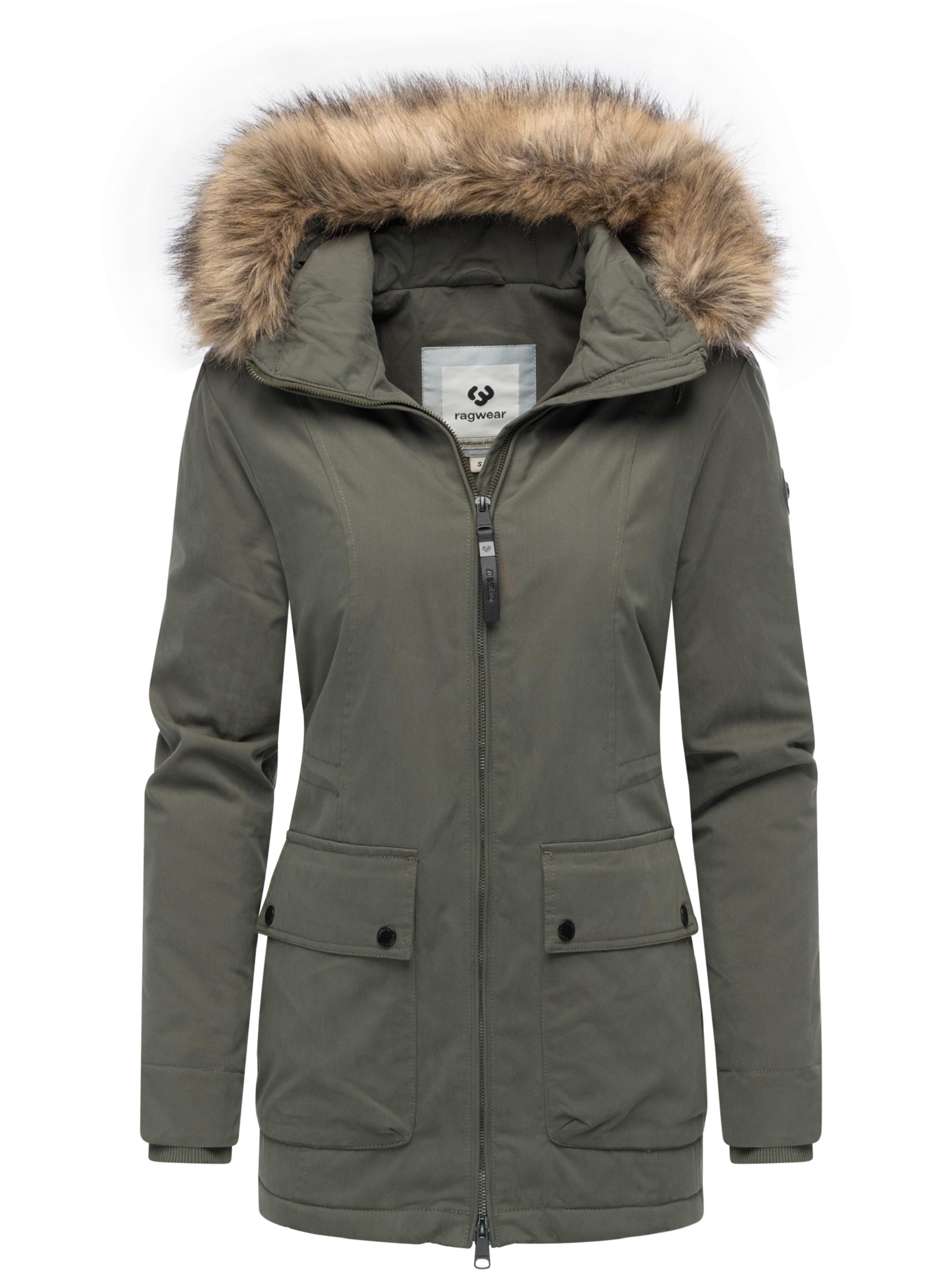 Winter Kurzmantel mit Kapuze "Monadetta Warm YOUMODO" Dark Olive