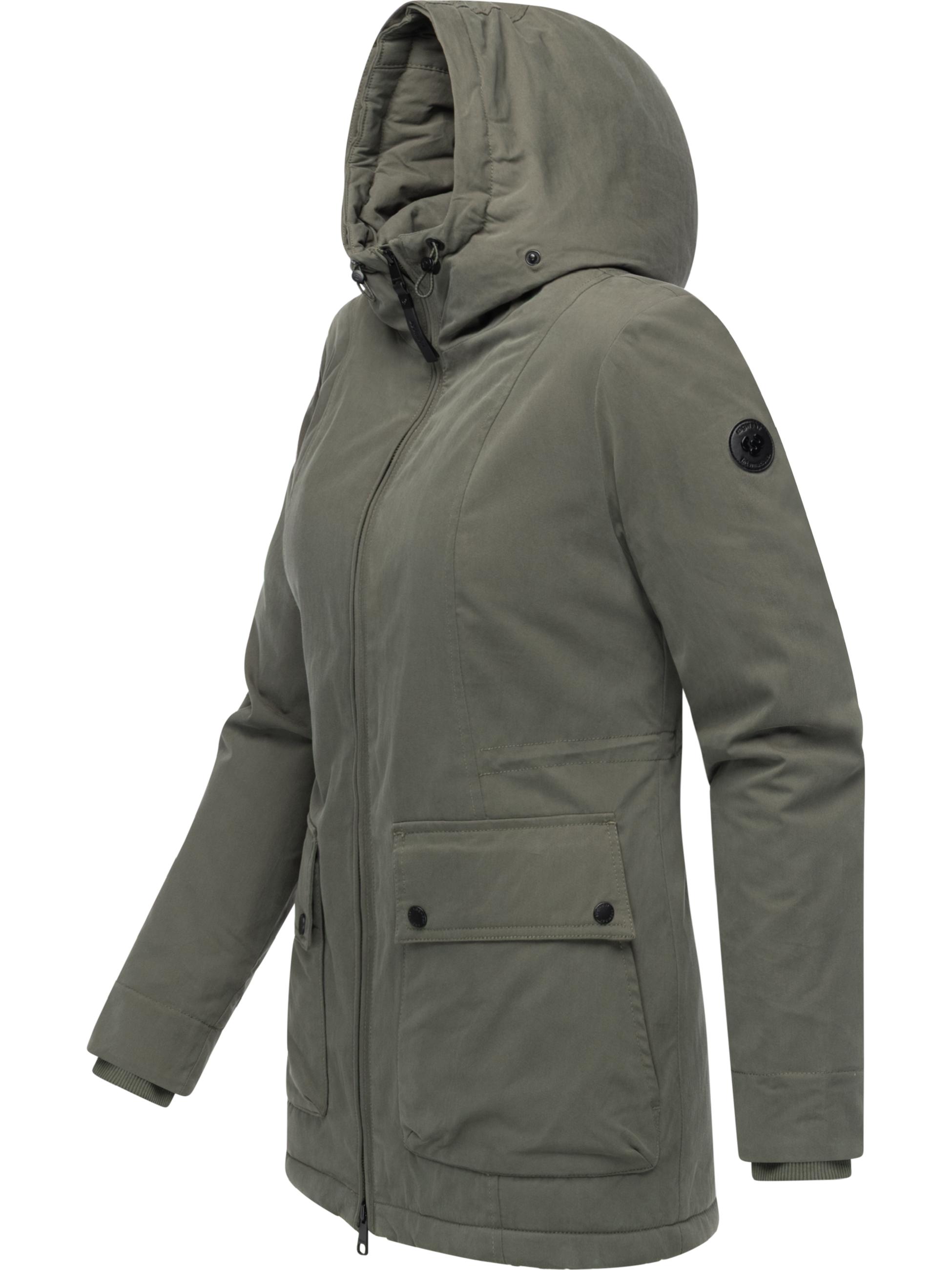 Winter Kurzmantel mit Kapuze "Monadetta Warm YOUMODO" Dark Olive