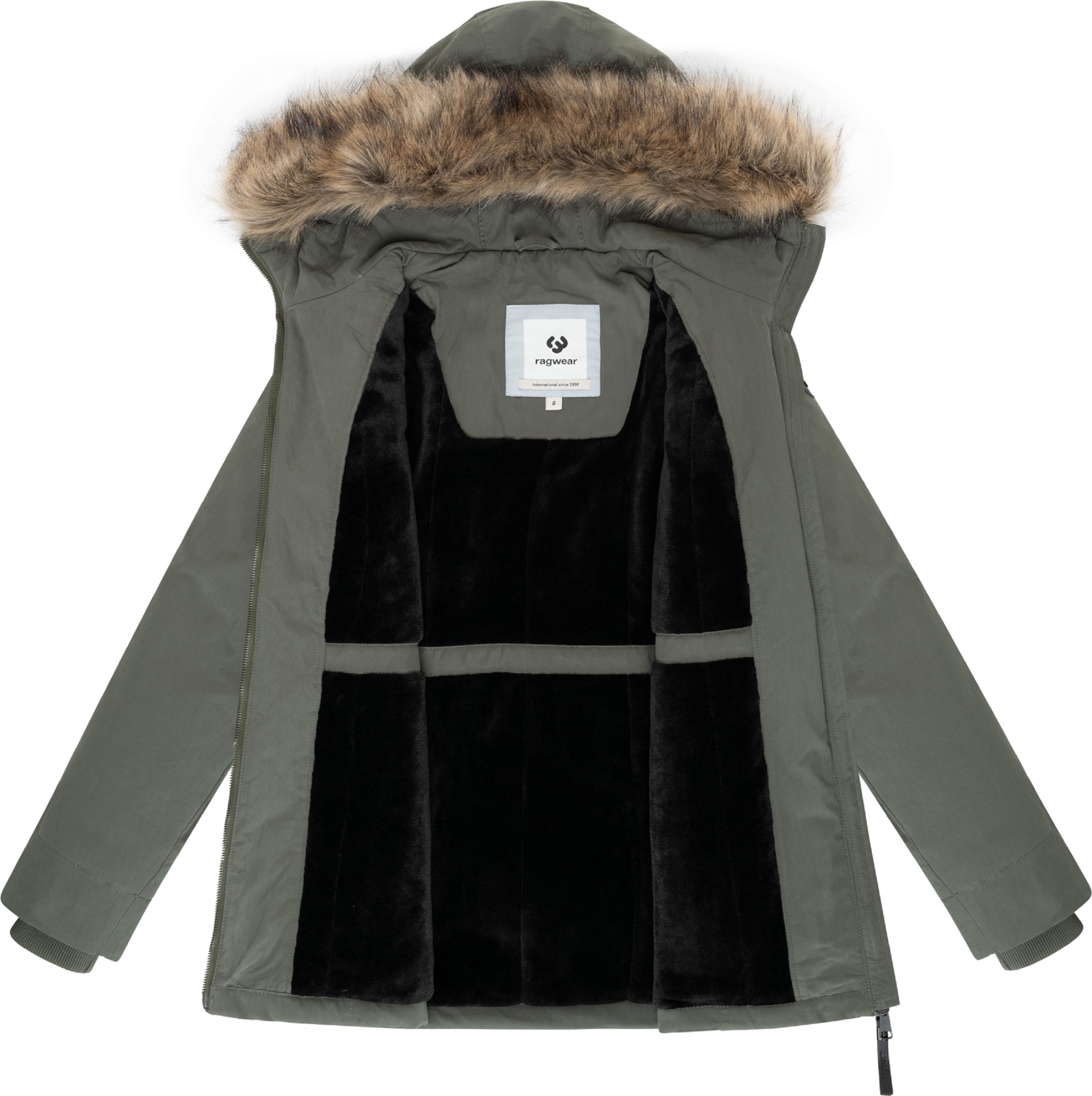 Winter Kurzmantel mit Kapuze "Monadetta Warm YOUMODO" Dark Olive
