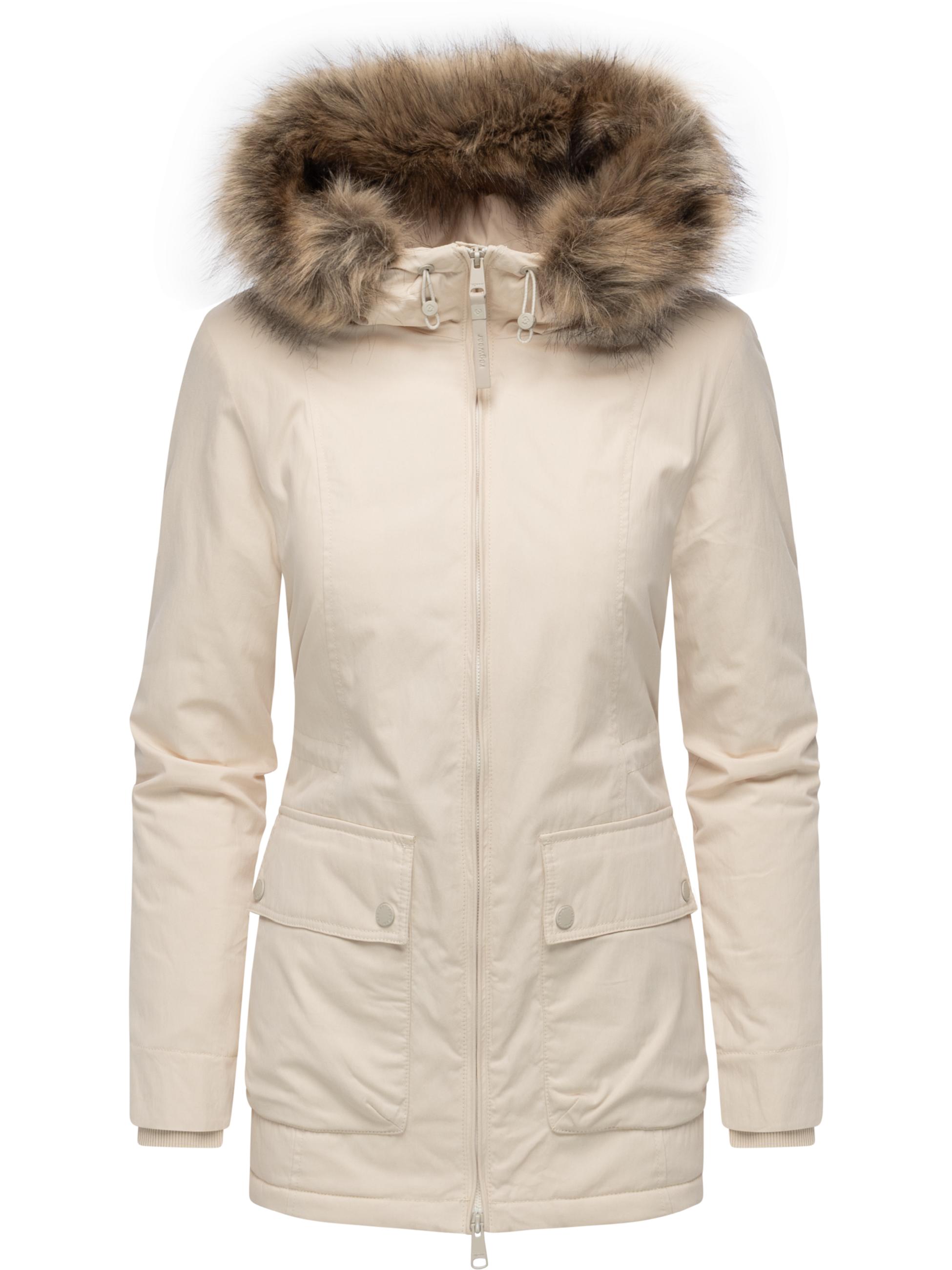 Winter Kurzmantel mit Kapuze "Monadetta Warm YOUMODO" Ecru