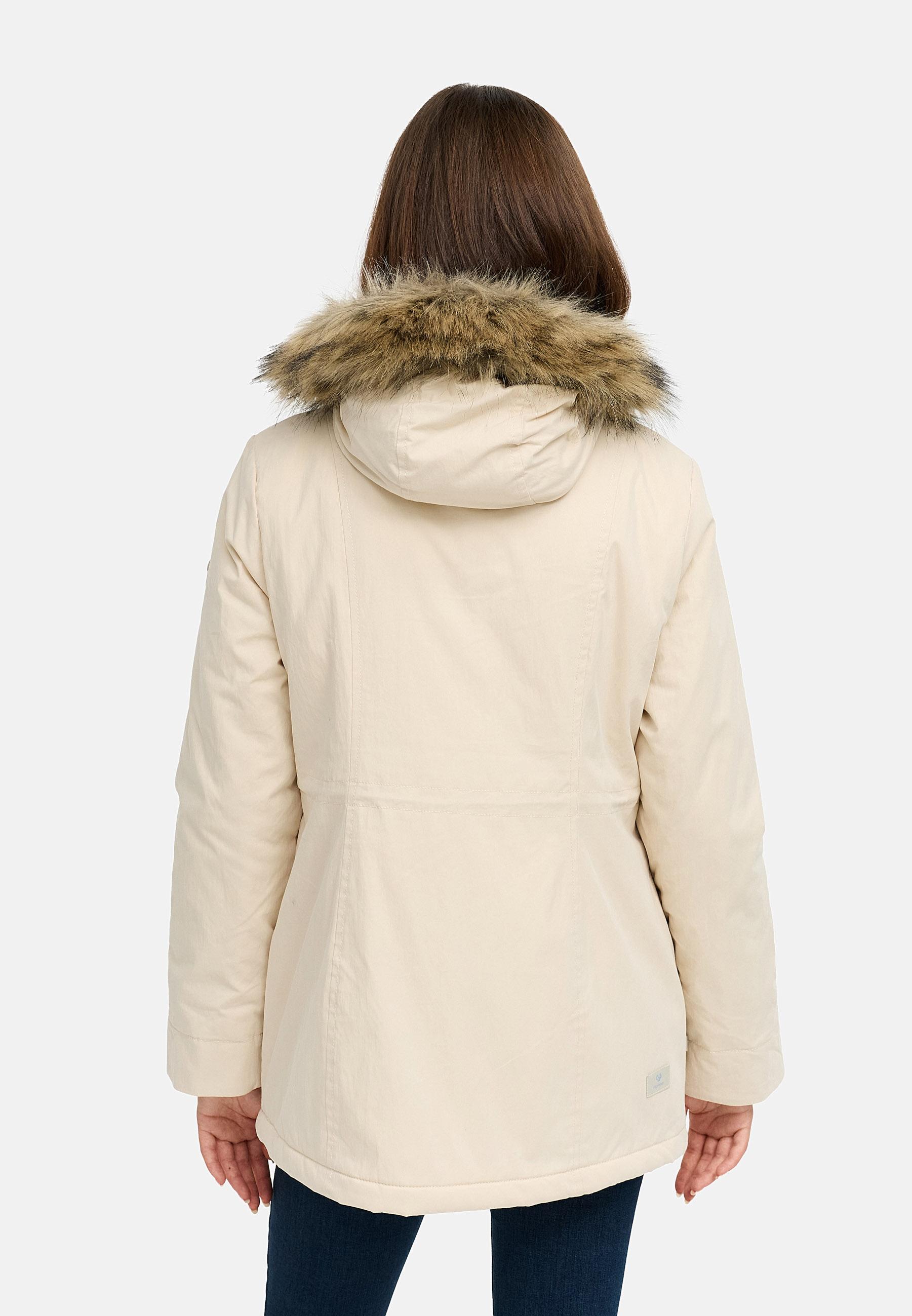 Winter Kurzmantel mit Kapuze "Monadetta Warm YOUMODO" Ecru