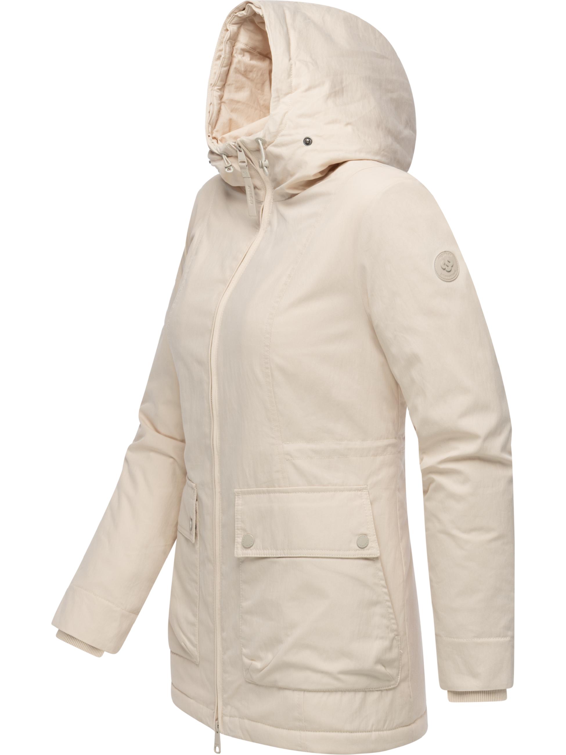 Winter Kurzmantel mit Kapuze "Monadetta Warm YOUMODO" Ecru