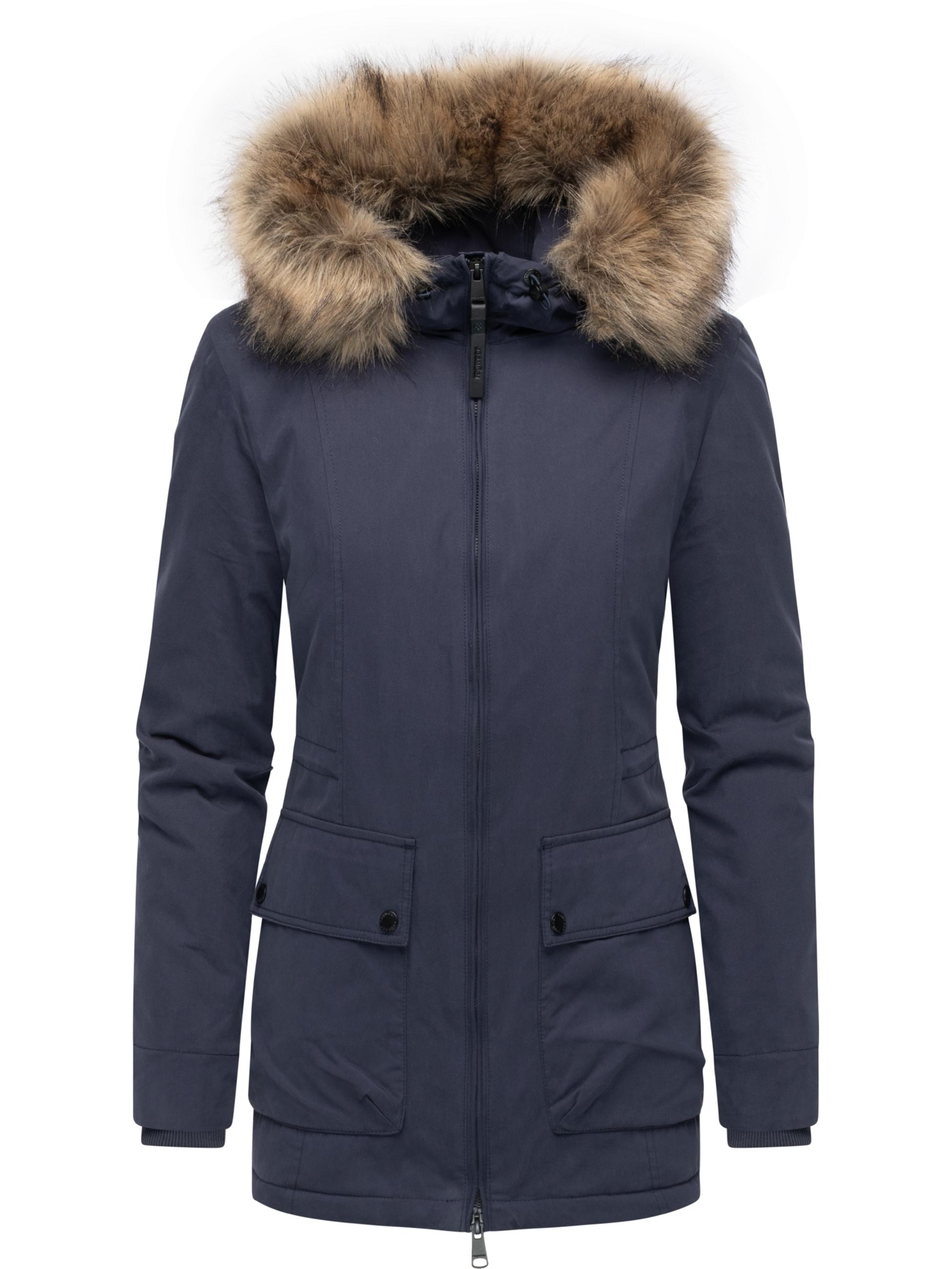 Winter Kurzmantel mit Kapuze "Monadetta Warm YOUMODO" Navy