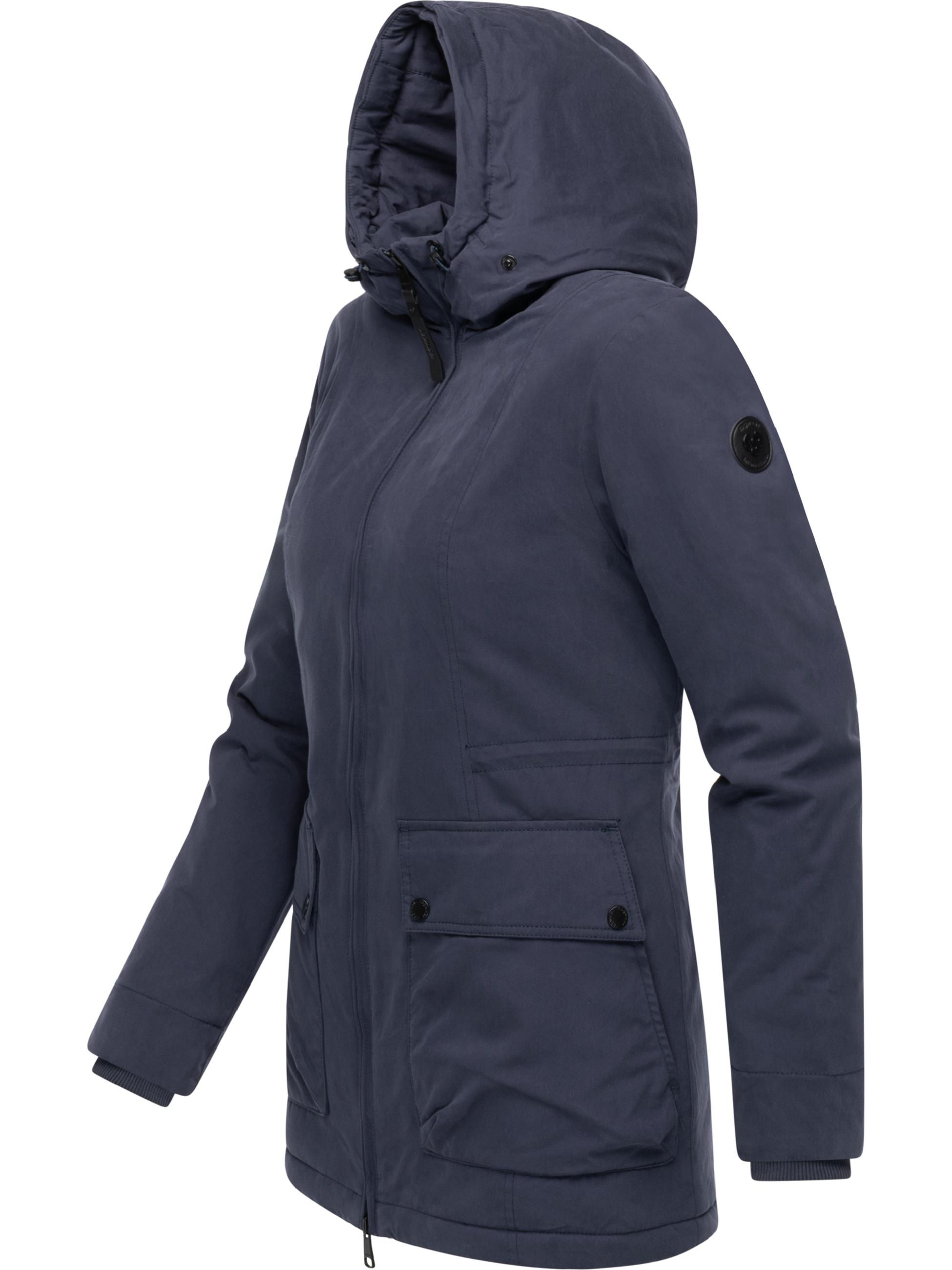 Winter Kurzmantel mit Kapuze "Monadetta Warm YOUMODO" Navy