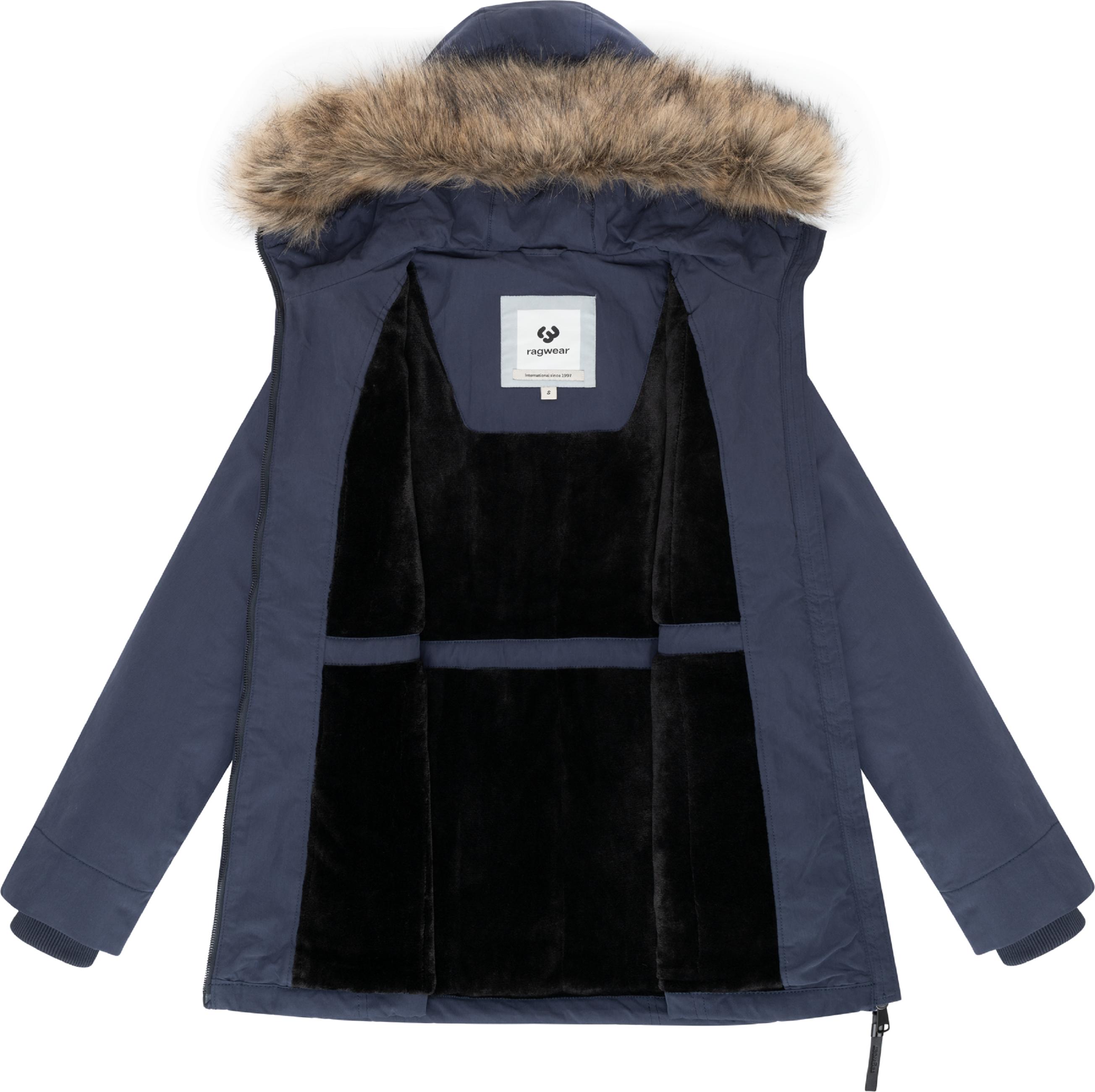 Winter Kurzmantel mit Kapuze "Monadetta Warm YOUMODO" Navy