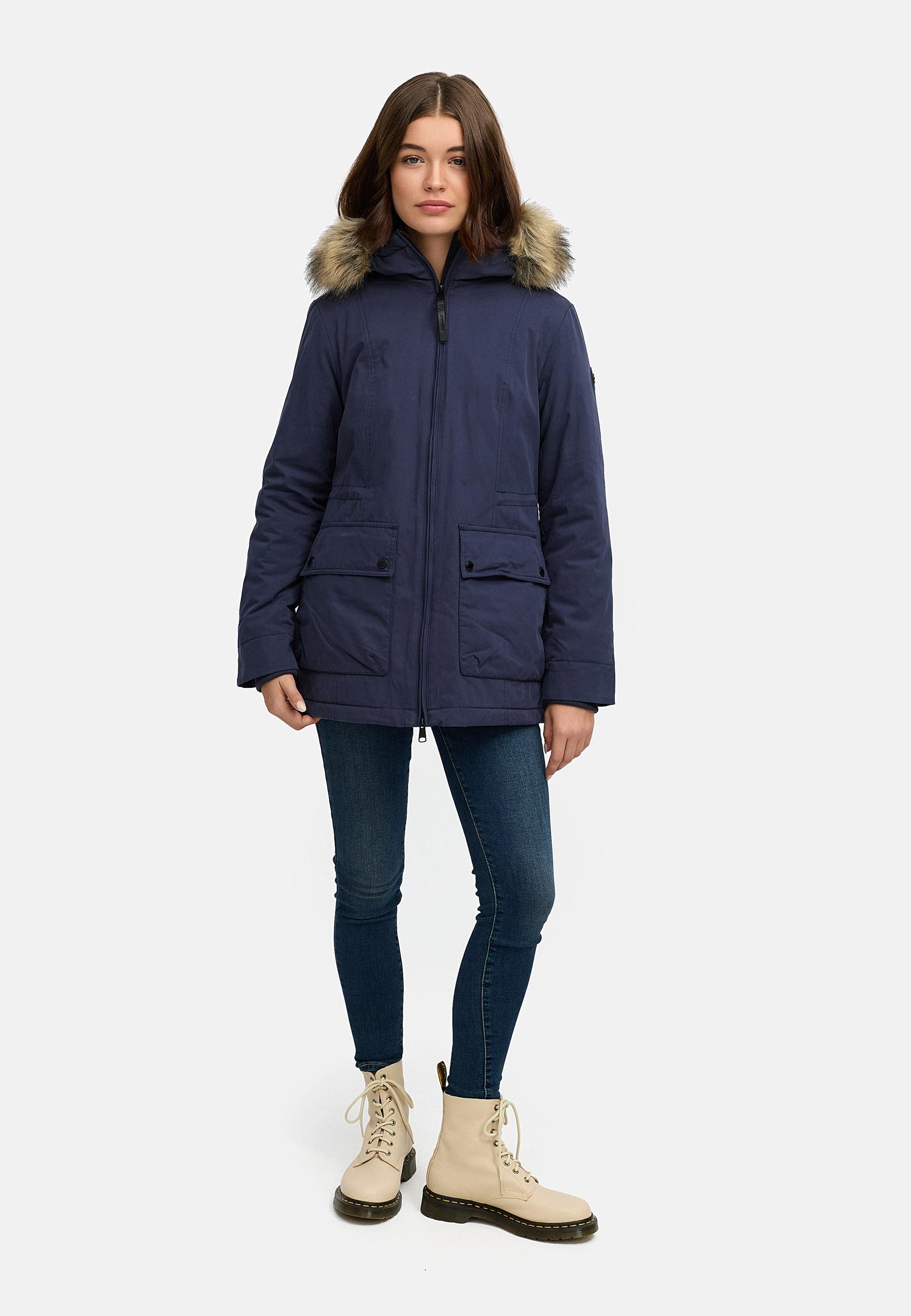 Winter Kurzmantel mit Kapuze "Monadetta Warm YOUMODO" Navy