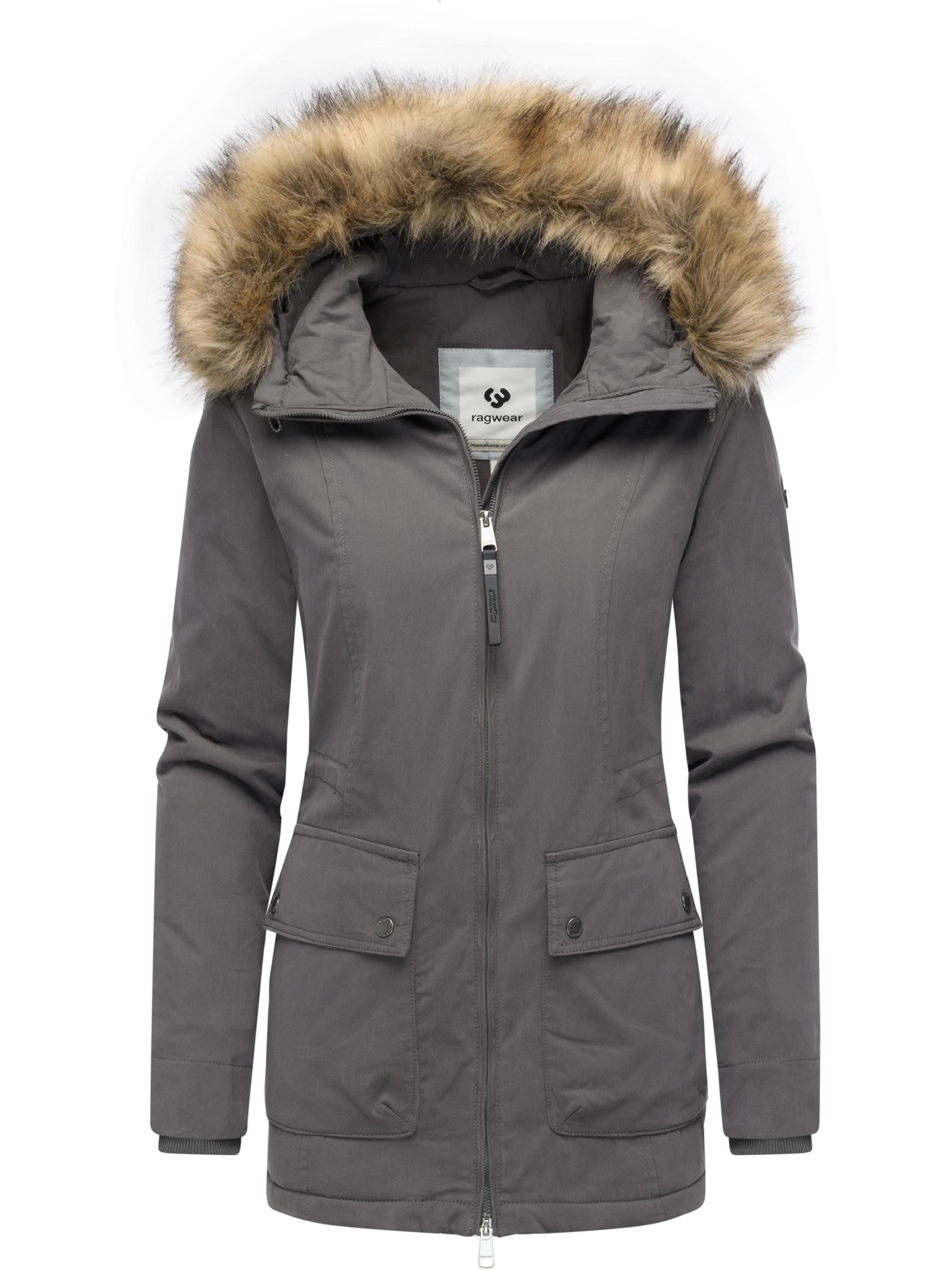 Winter Kurzmantel mit Kapuze "Monadetta Warm YOUMODO" Stone Grey