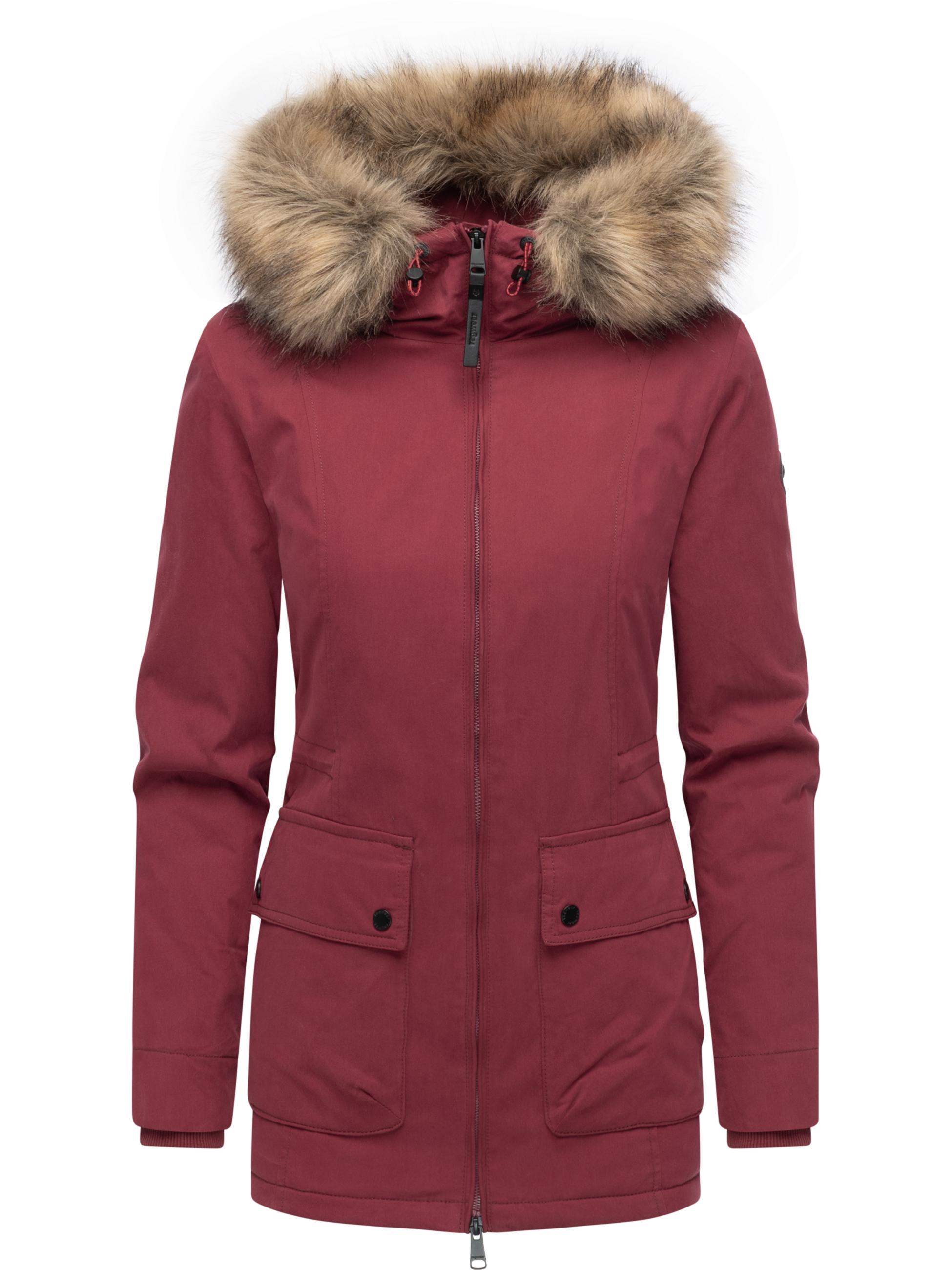 Winter Kurzmantel mit Kapuze "Monadetta Warm YOUMODO" Wine Red