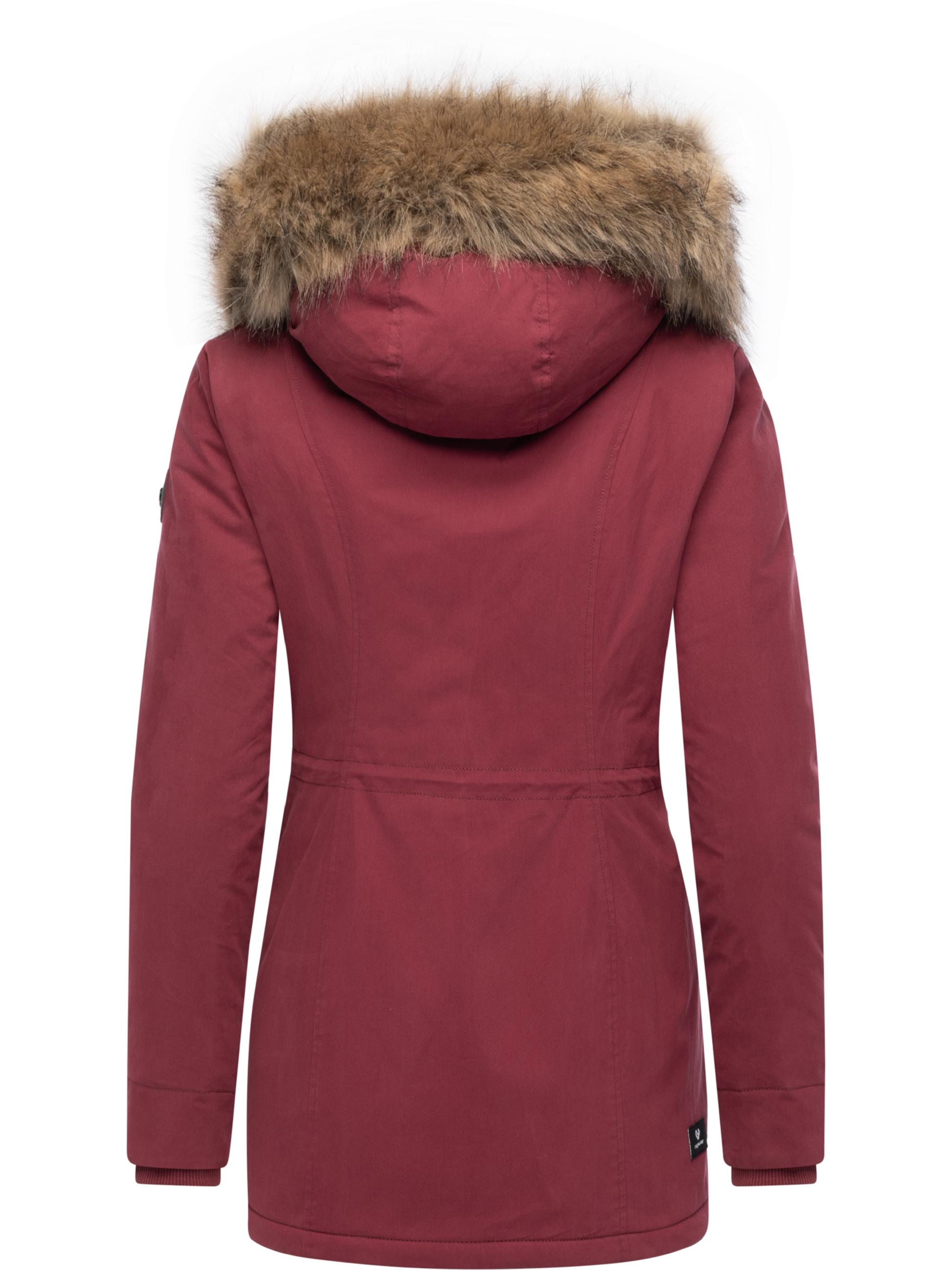 Winter Kurzmantel mit Kapuze "Monadetta Warm YOUMODO" Wine Red