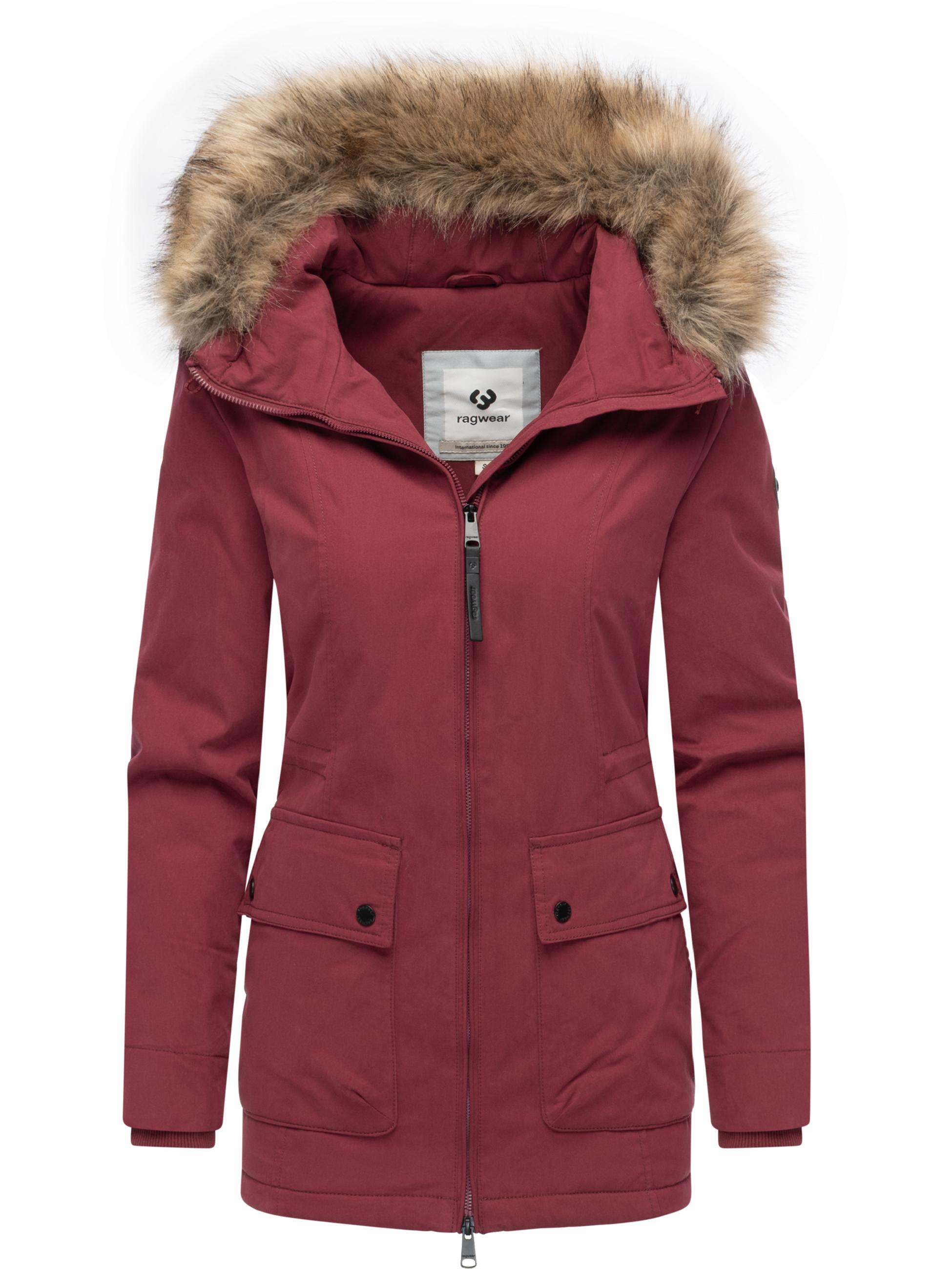 Winter Kurzmantel mit Kapuze "Monadetta Warm YOUMODO" Wine Red