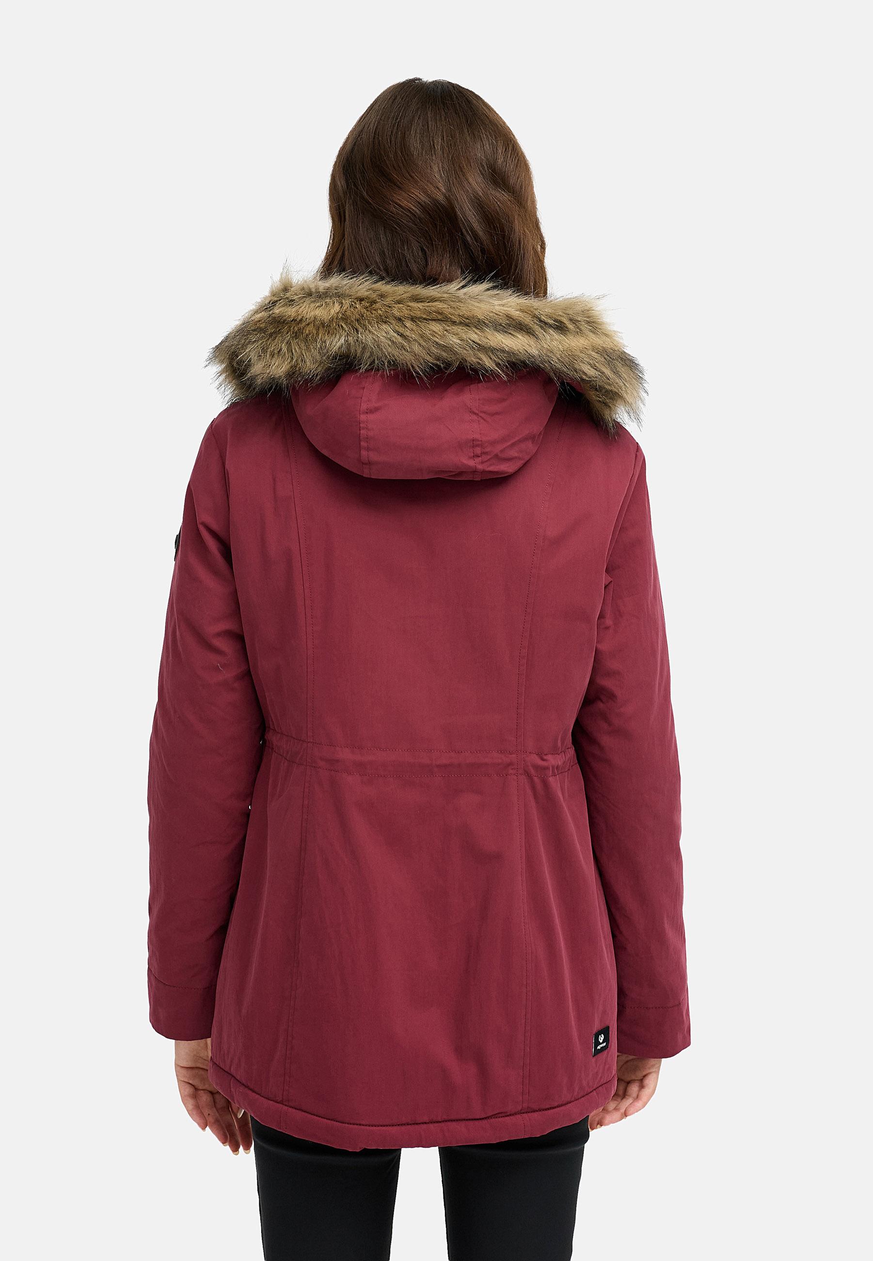 Winter Kurzmantel mit Kapuze "Monadetta Warm YOUMODO" Wine Red
